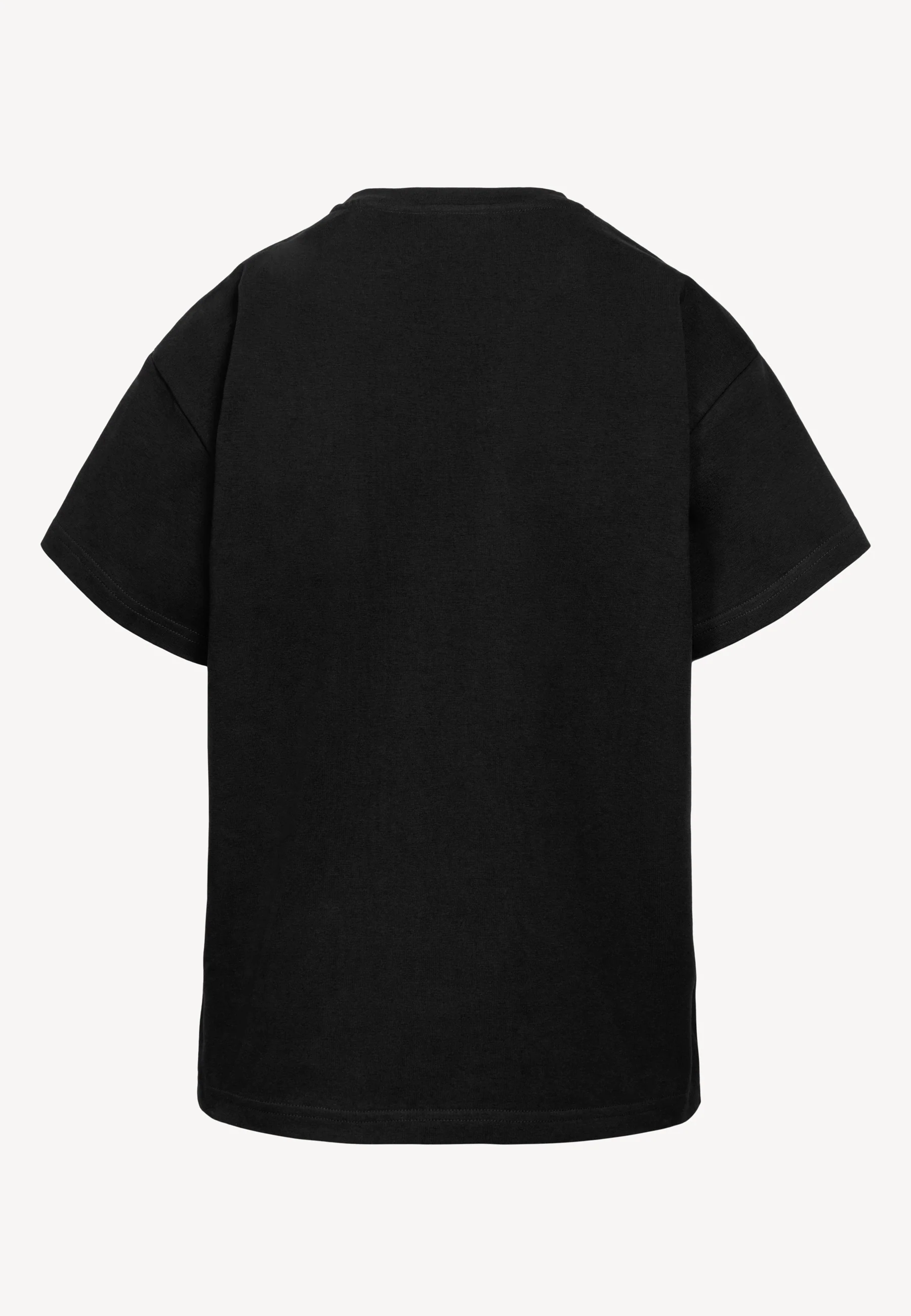 Bawełniany czarny T-shirt z logo TISHALLE - Image 4