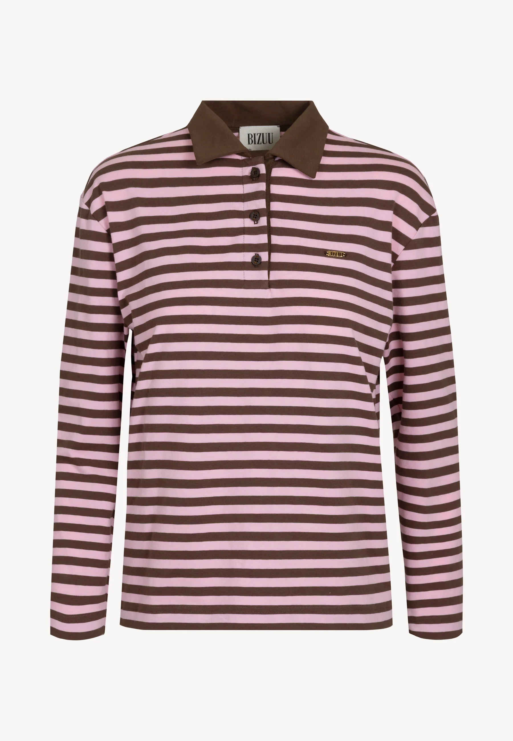 Bawełniany longsleeve z kołnierzykiem polo RAYA - Image 3