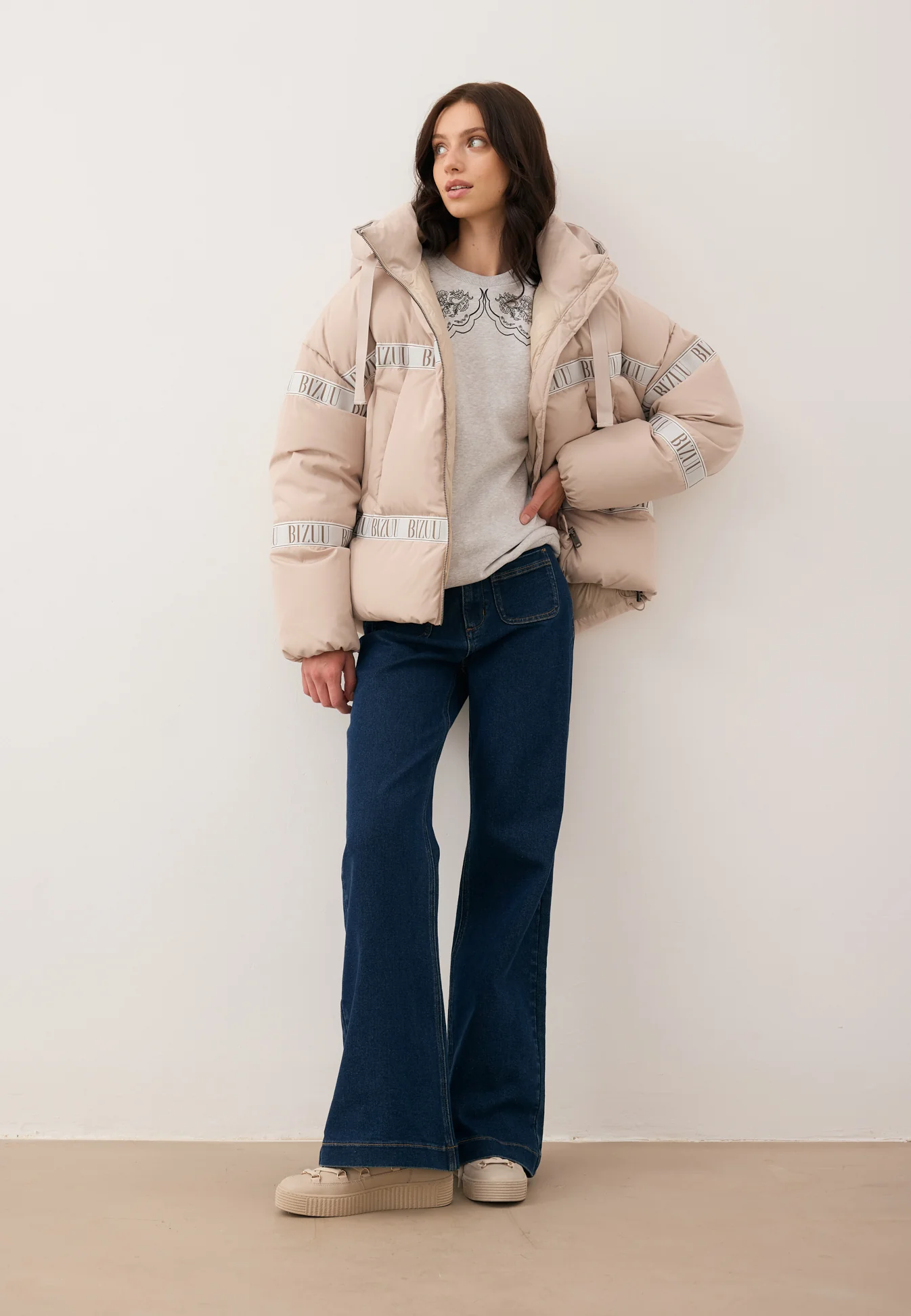 Beżowa kurtka puchowa oversize TOKYO - Image 8