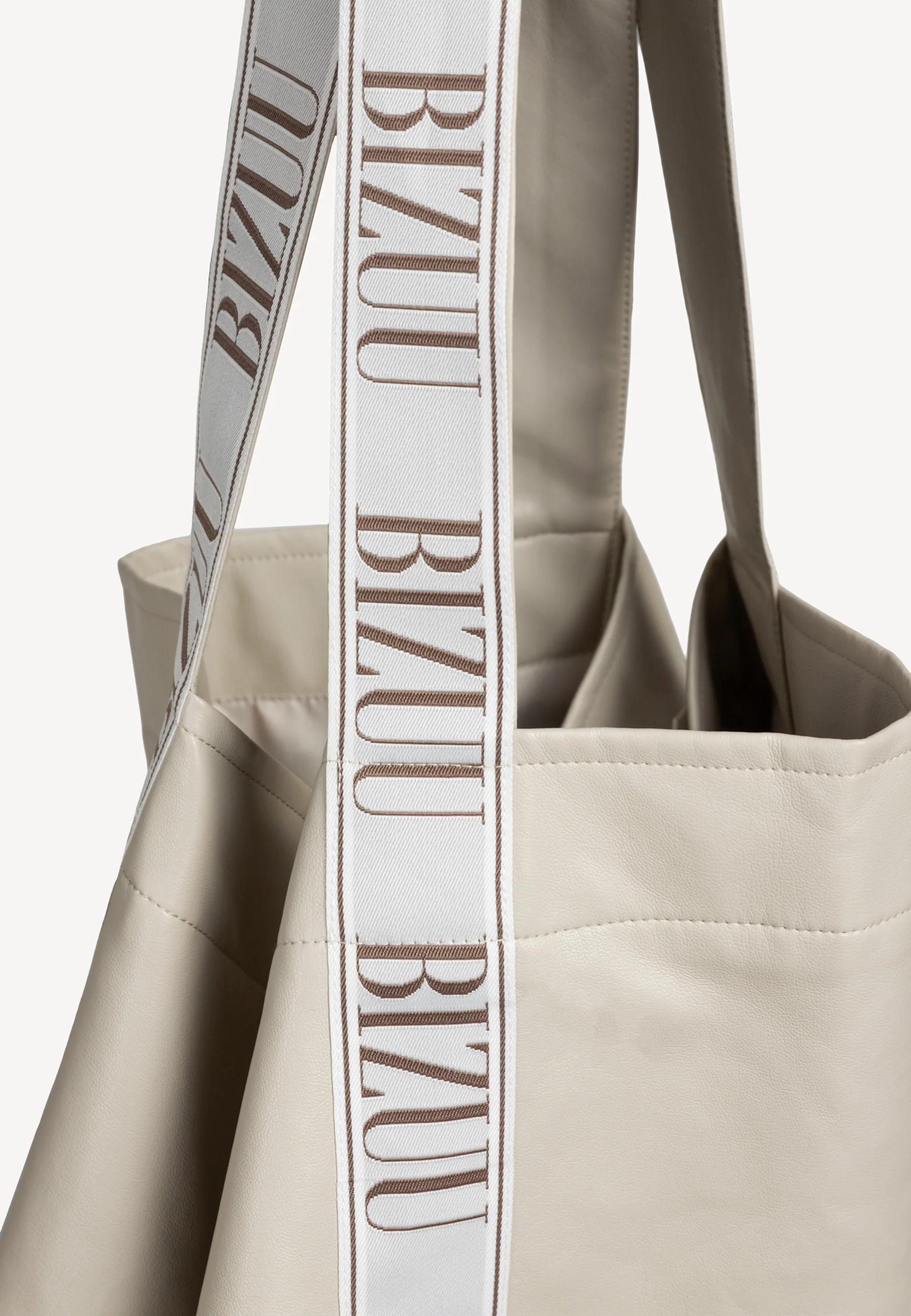 Beżowa torba typu shopper z ekoskóry LETHA - Image 3