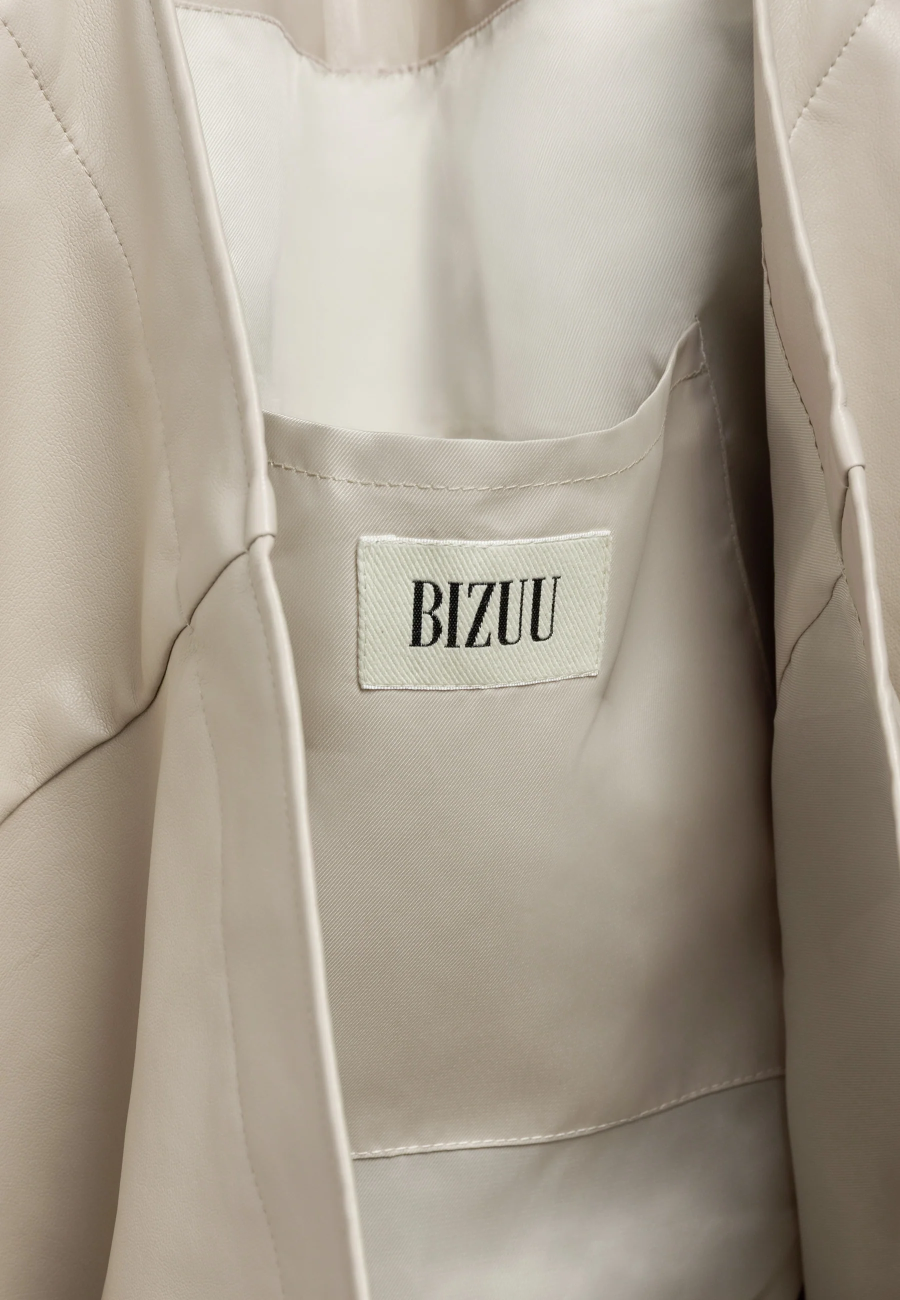 Beżowa torba typu shopper z ekoskóry LETHA - Image 4