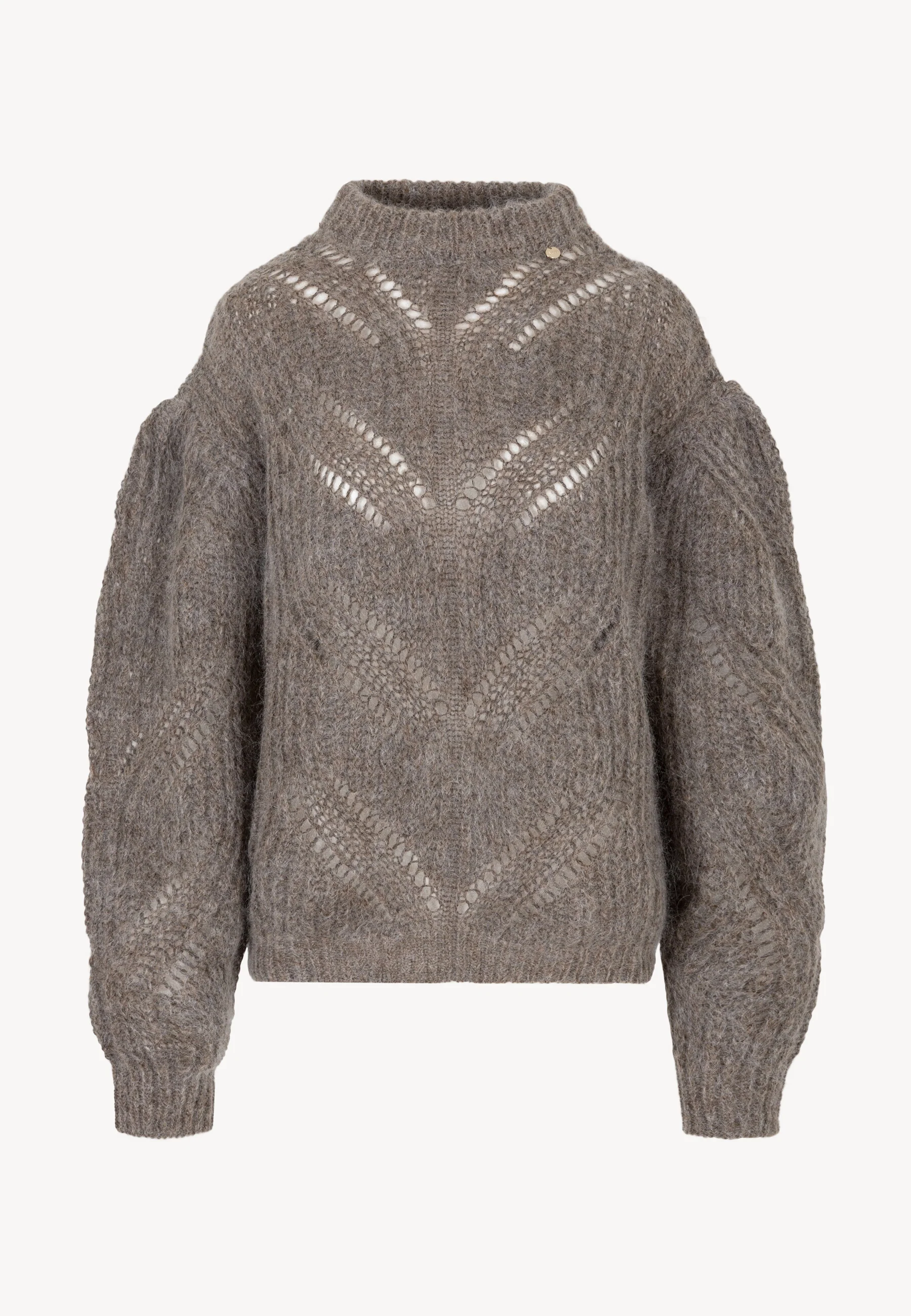 Beżowy sweter ażurowy oversize ROSSO - Image 3
