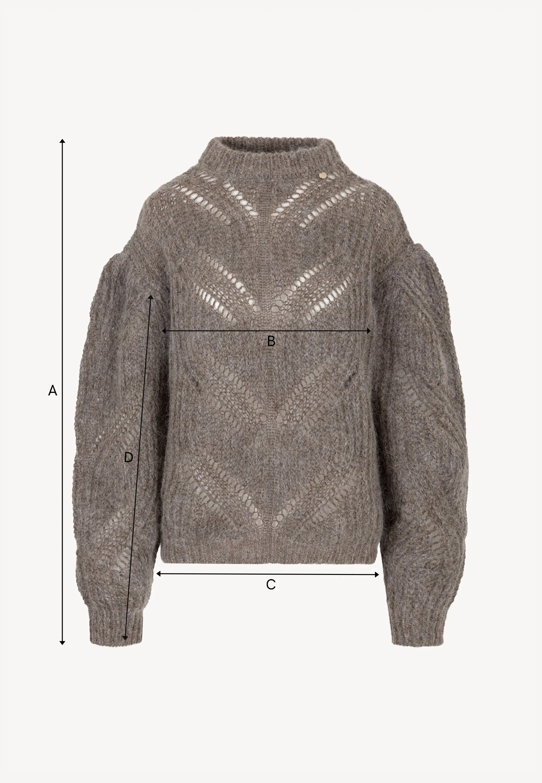Beżowy sweter ażurowy oversize ROSSO - Image 7