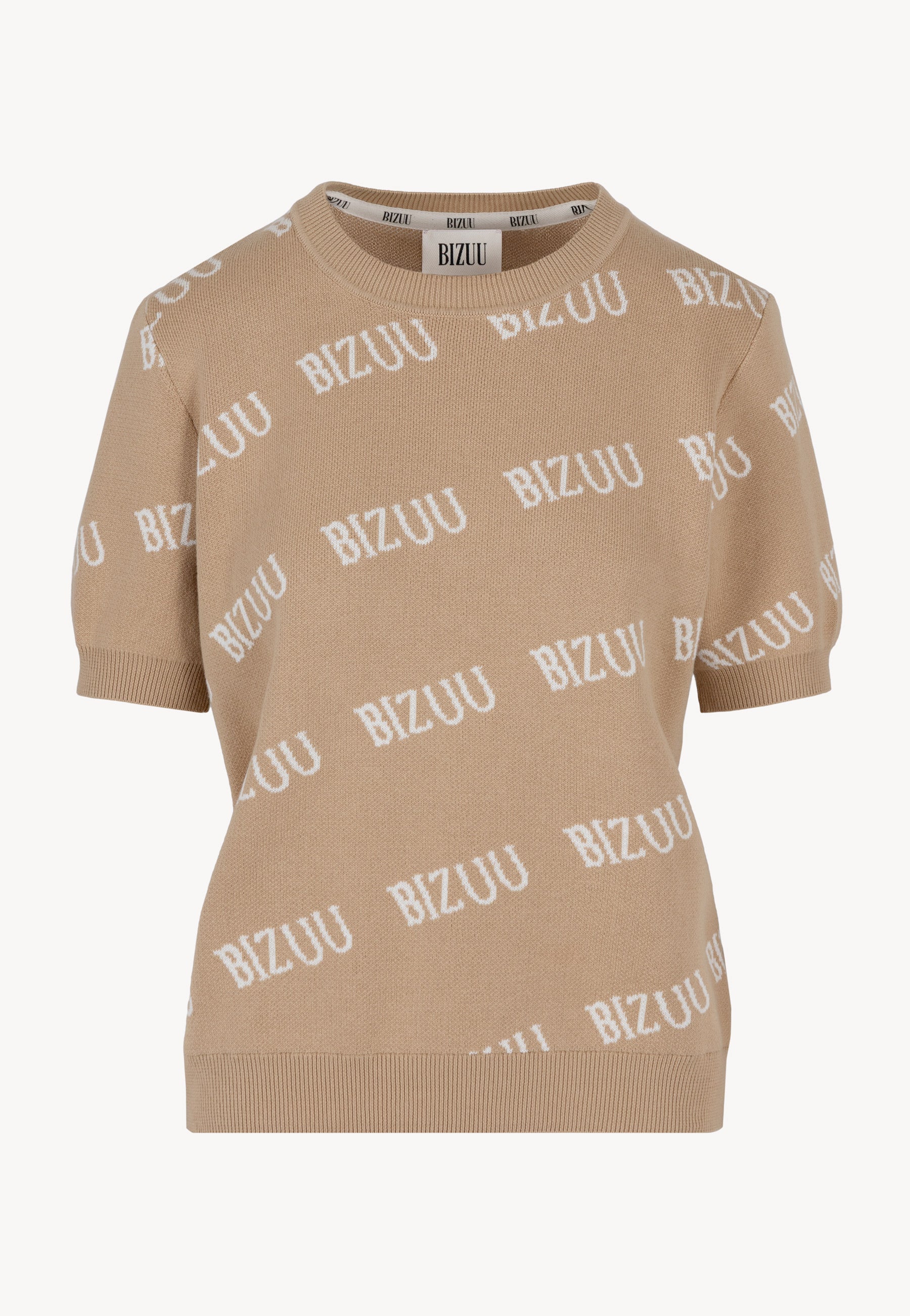 Beżowy sweter z krótkim rękawkiem AYLE - Image 3