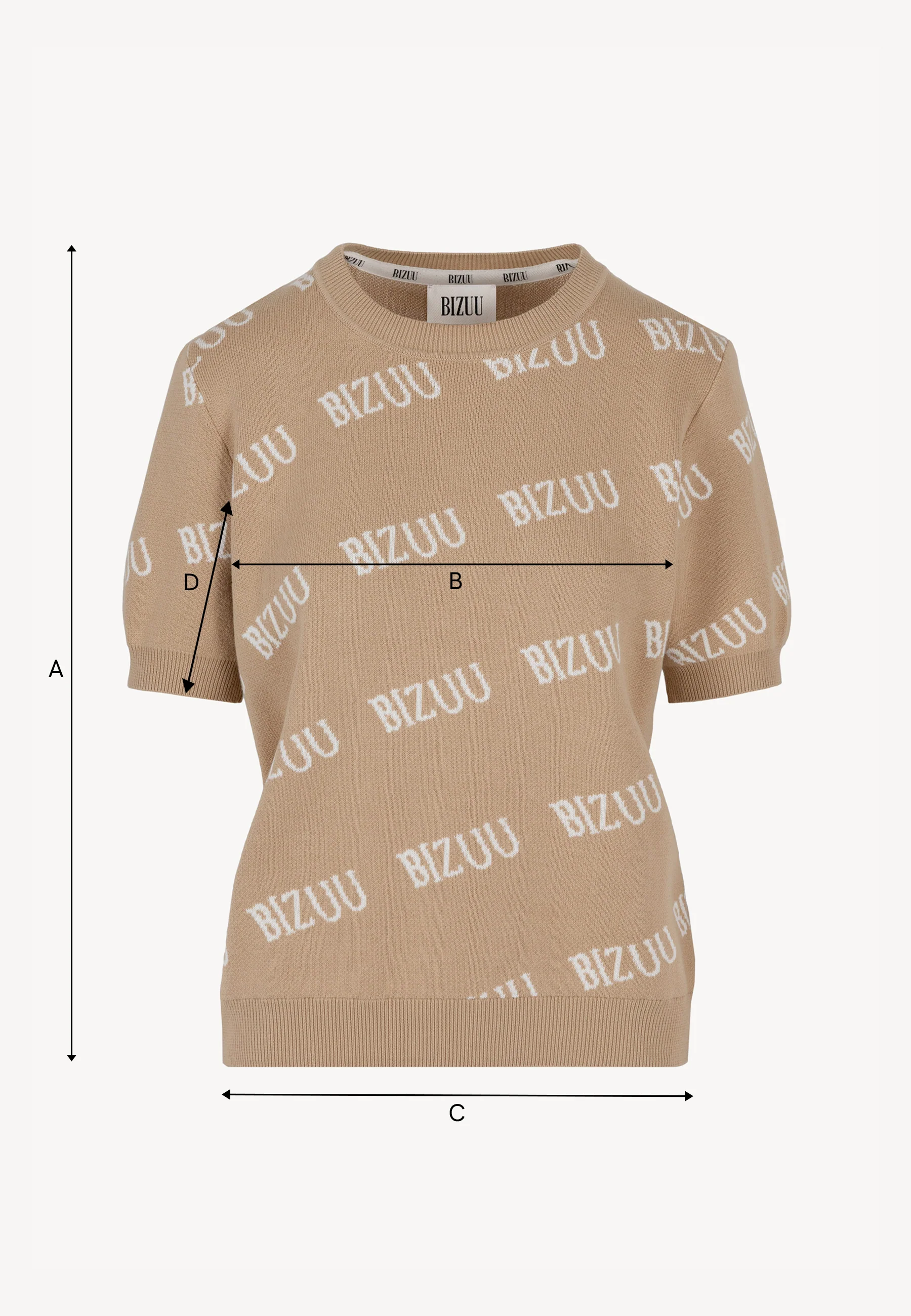 Beżowy sweter z krótkim rękawkiem AYLE - Image 7