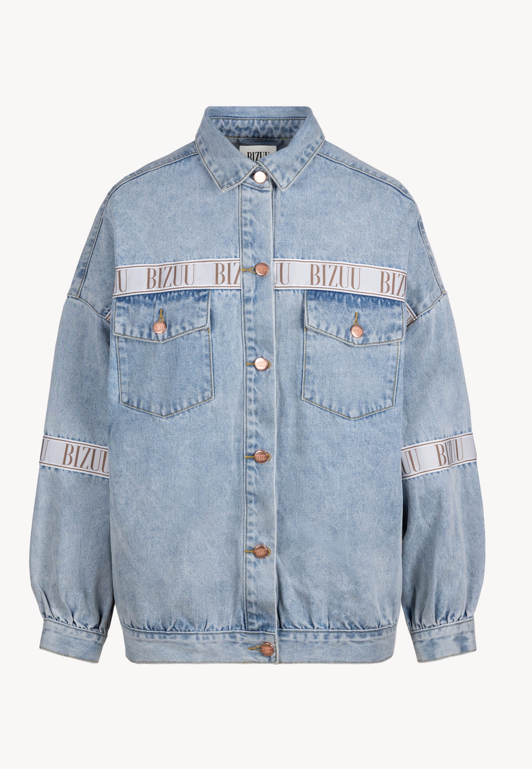 Błękitna kurtka jeansowa oversize PASSA - Image 3