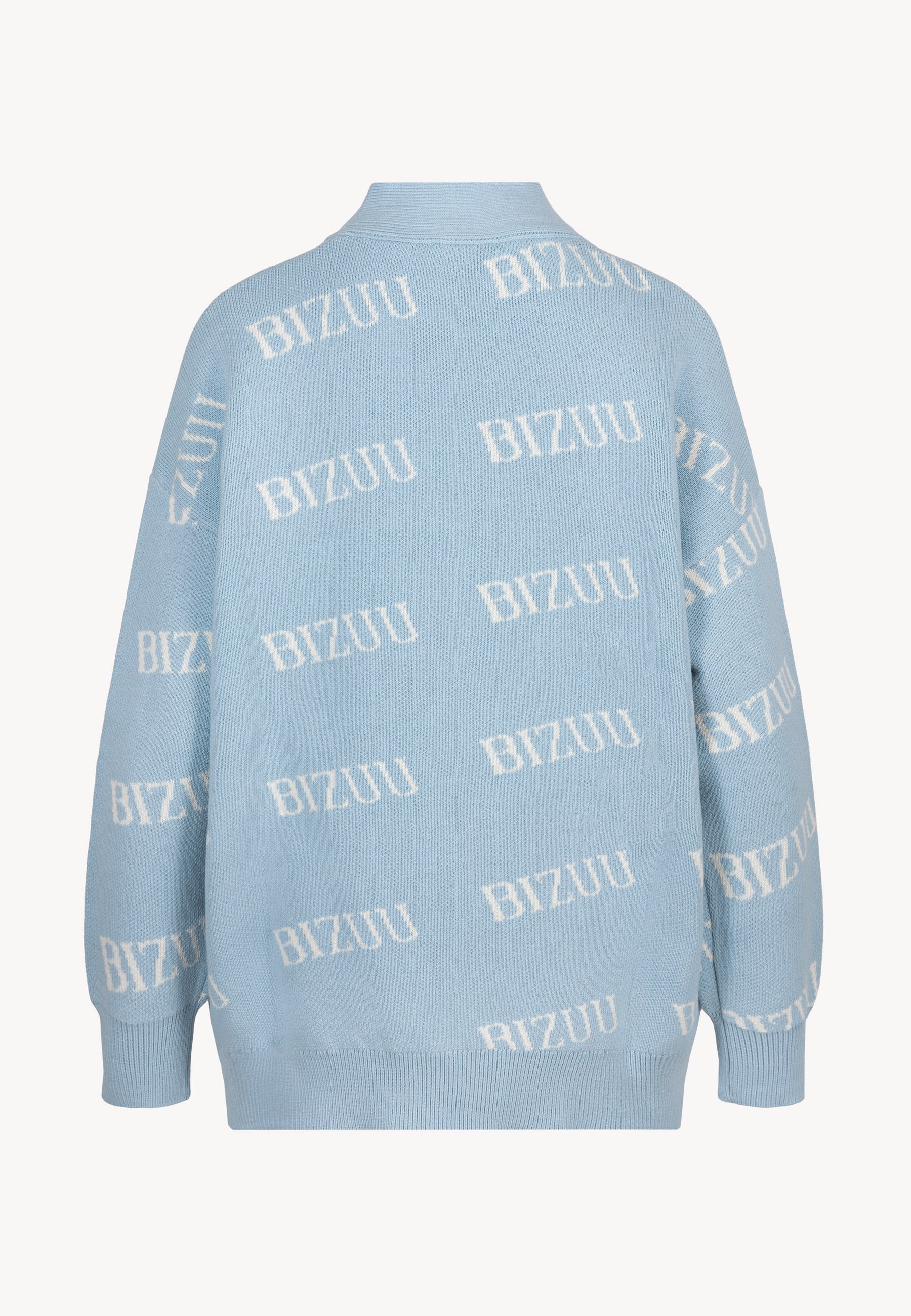 Błękitny kardigan oversize zapinany na guziki KYLE - Image 4