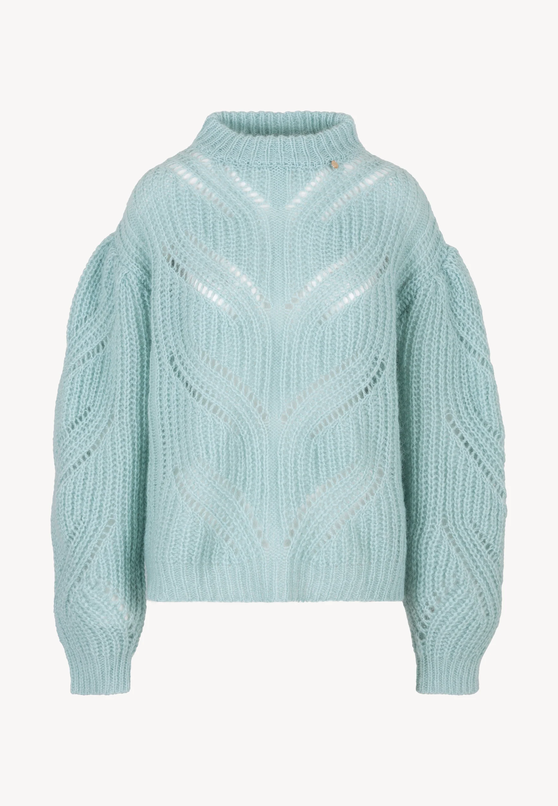 Błękitny sweter ażurowy oversize ROSSO - Image 3