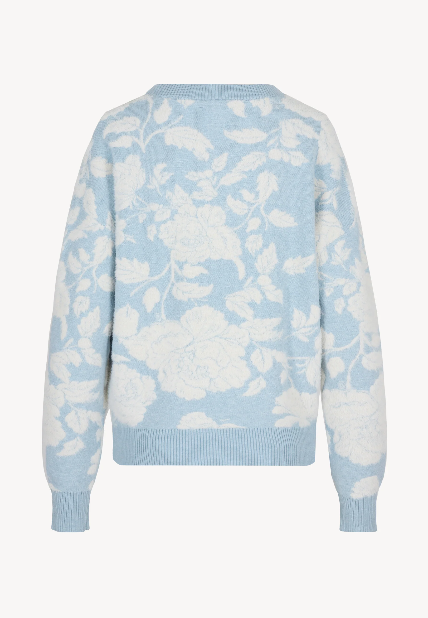 Błękitny sweter w kwiatowy wzór CANELLO - Image 4