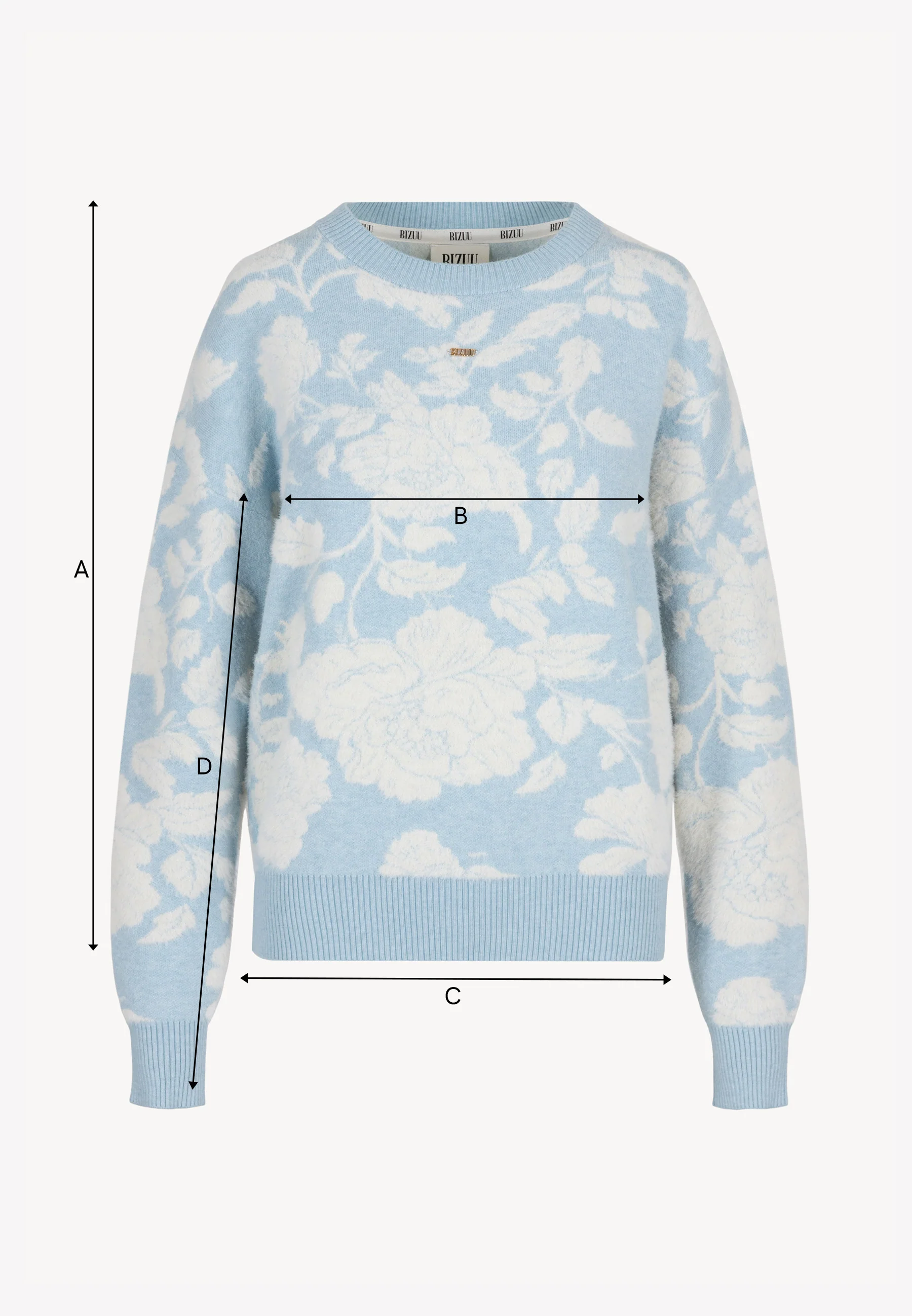 Błękitny sweter w kwiatowy wzór CANELLO - Image 9