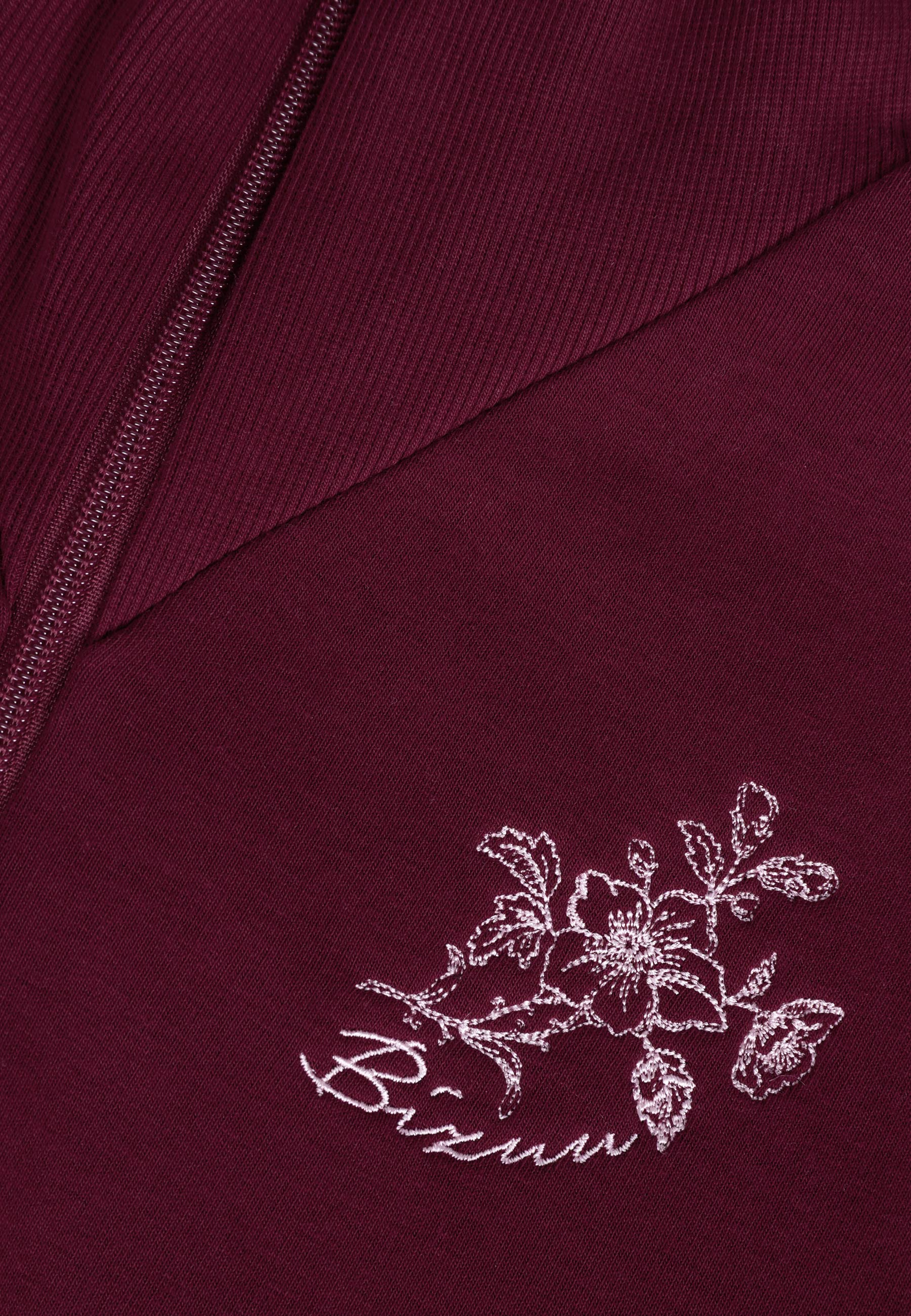 Bordowa bluza typu half-zip TANSY - Image 5