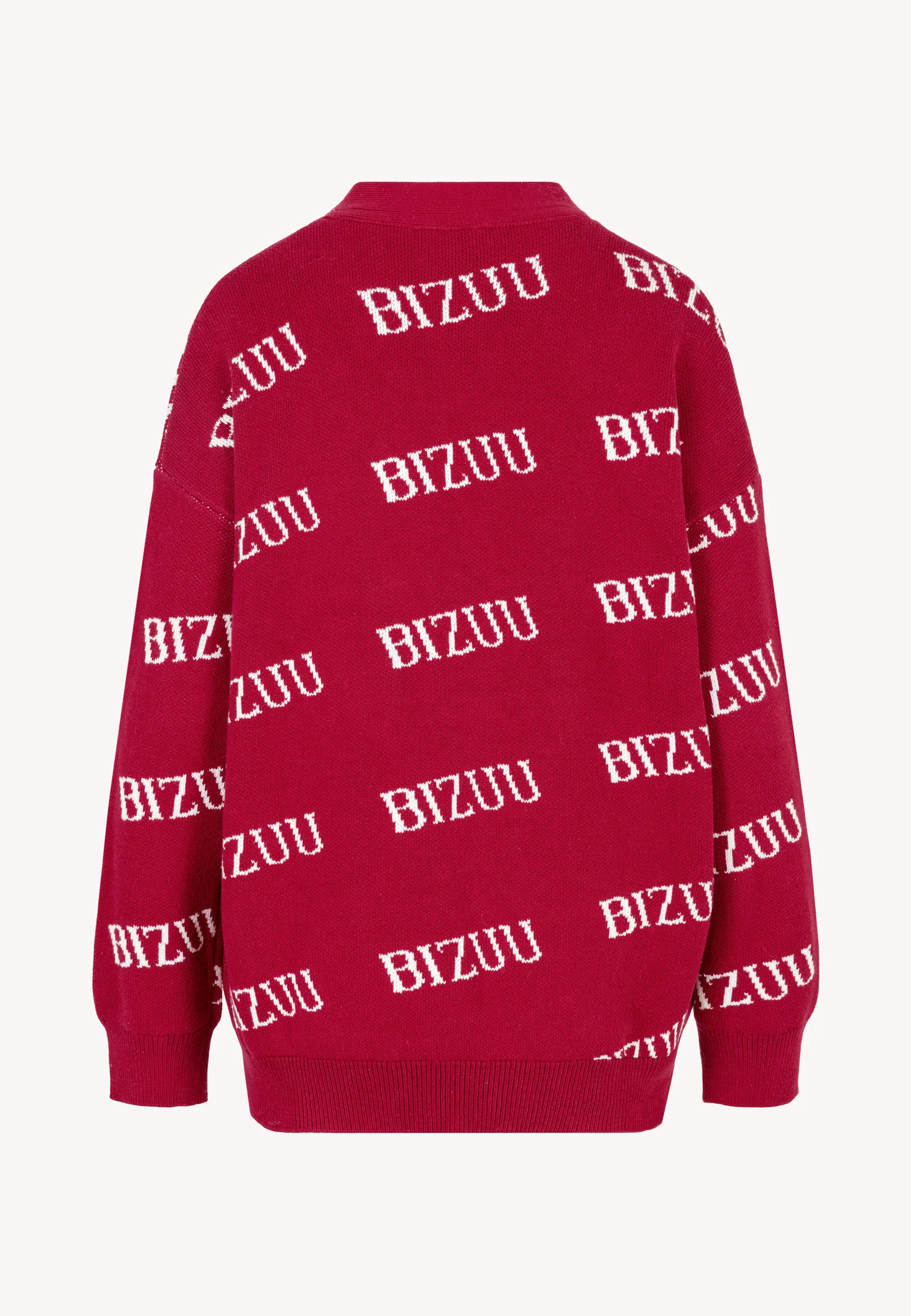 Bordowy kardigan oversize zapinany na guziki KYLE - Image 4