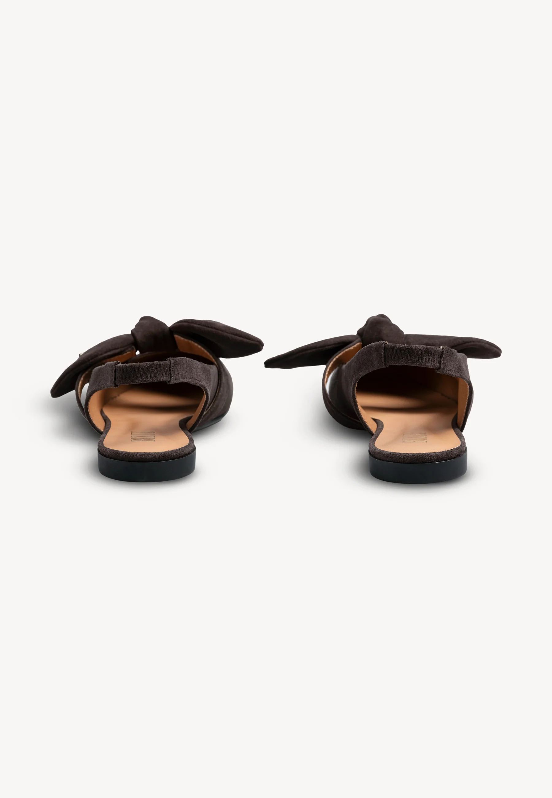 Brązowe baleriny slingback z zamszu LAZO - Image 5