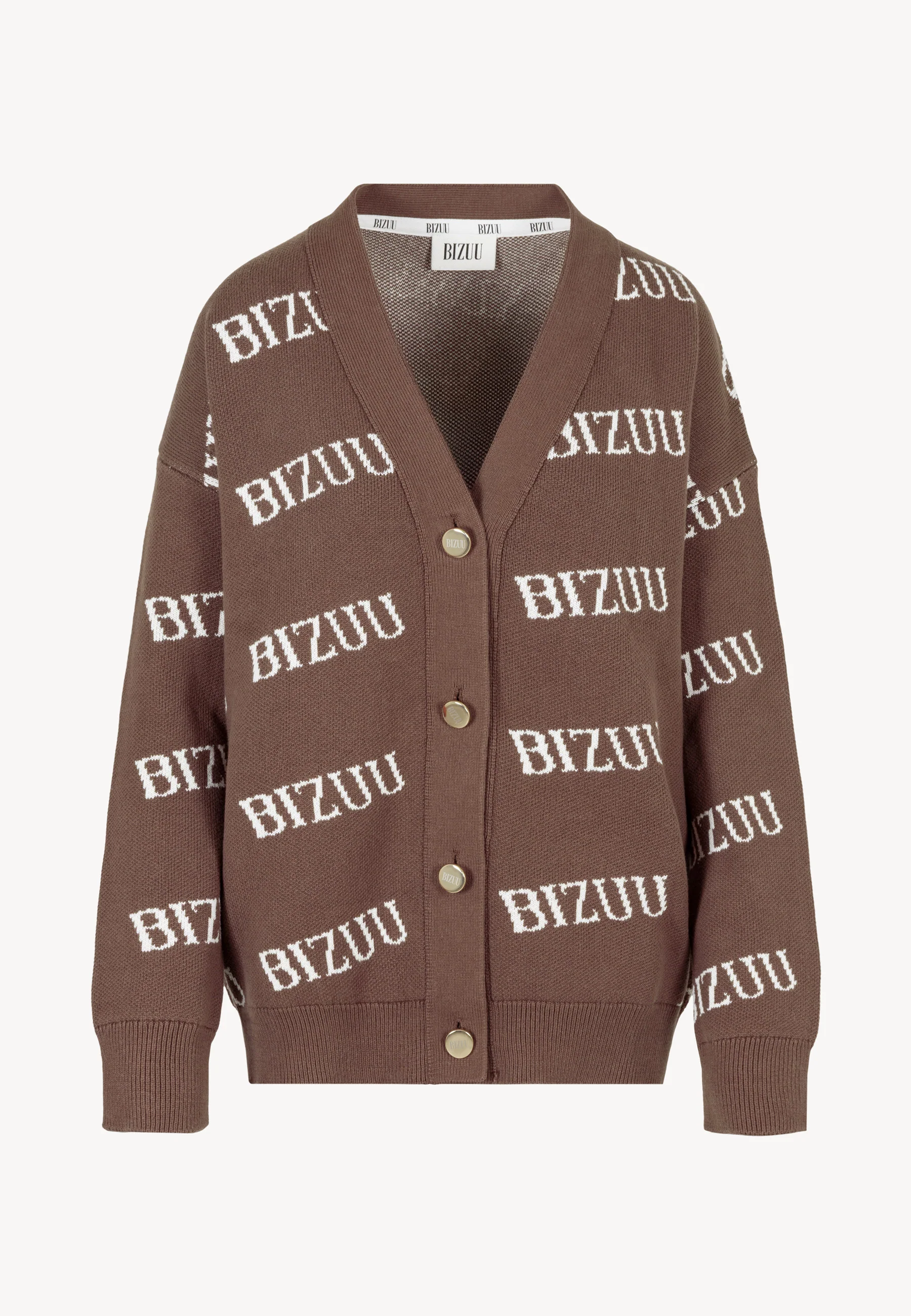 Brązowy kardigan oversize zapinany na guziki KYLE - Image 3