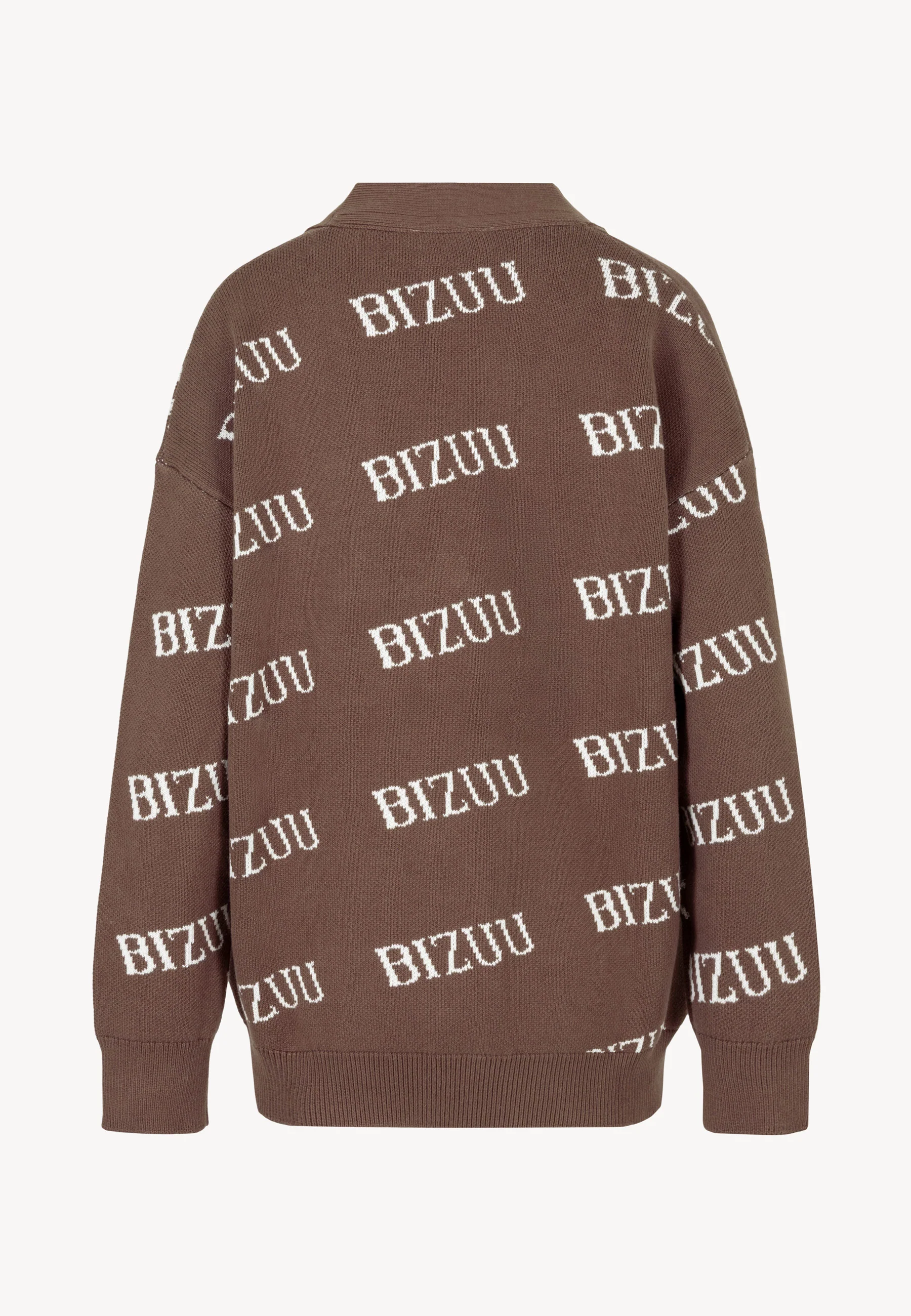 Brązowy kardigan oversize zapinany na guziki KYLE - Image 4