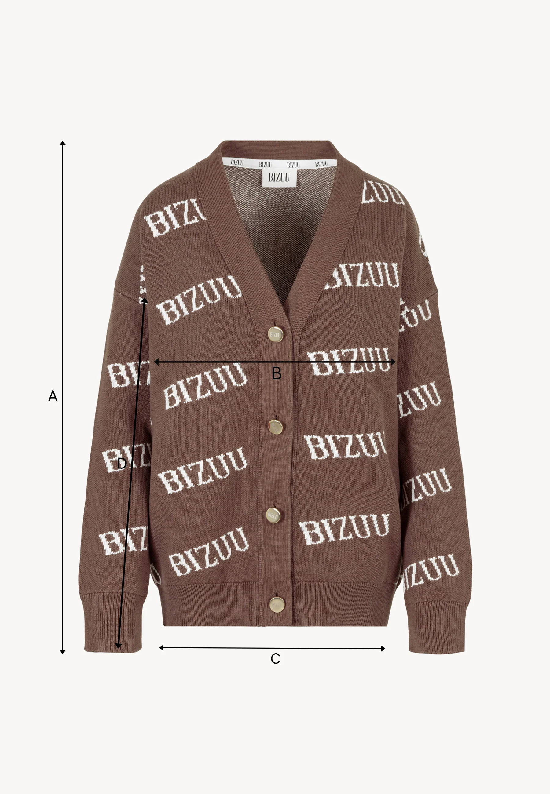 Brązowy kardigan oversize zapinany na guziki KYLE - Image 7