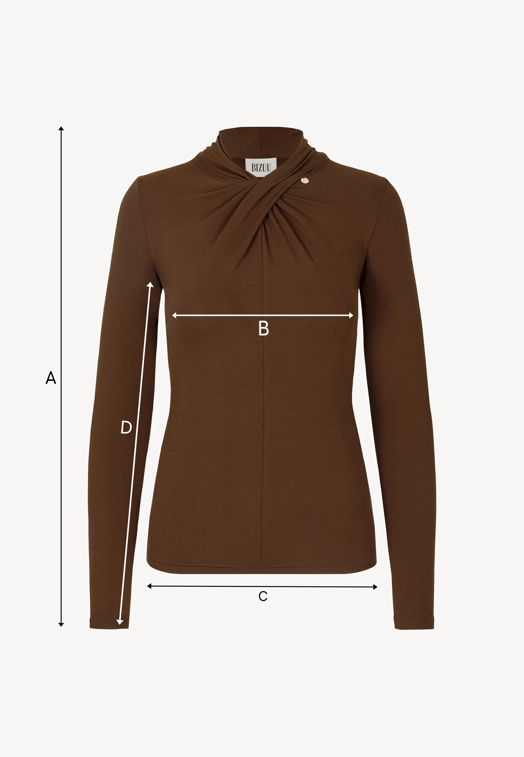 Brązowy longsleeve z ozdobnym wiązaniem PINOWA - Image 6