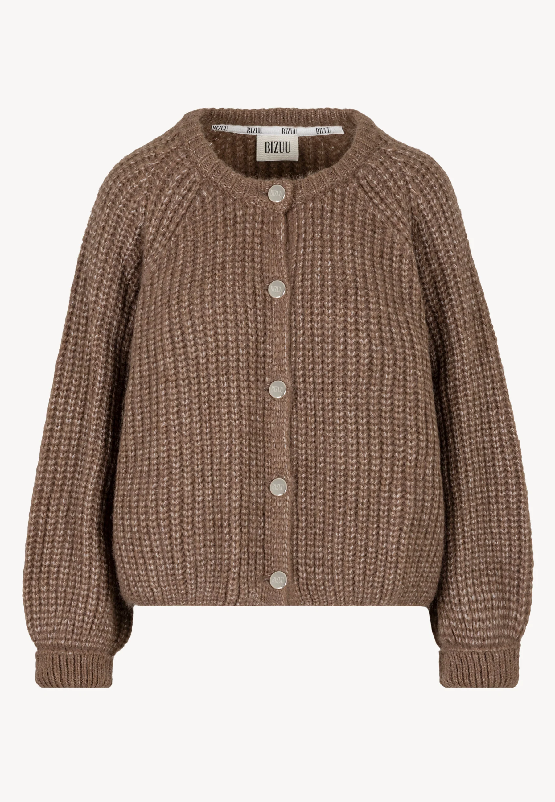 Brązowy sweter z logowanymi guzikami ORNAMY - Image 3