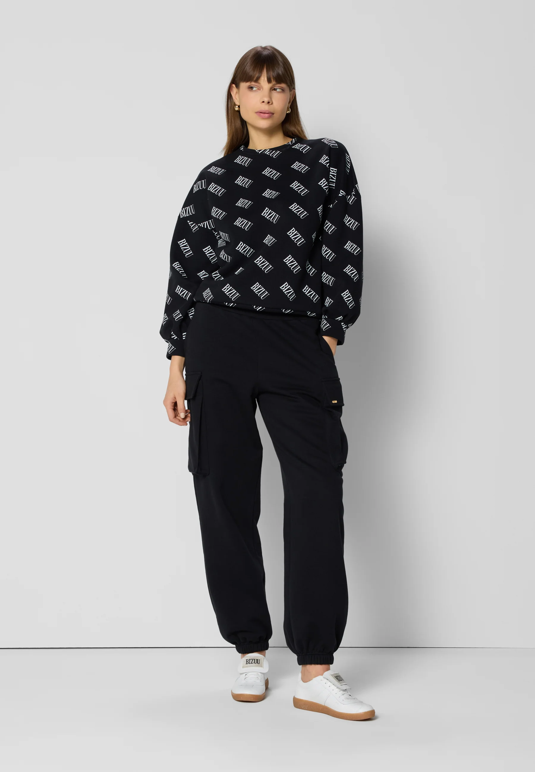 Czarna bluza dresowa oversize w logo PHILI - Image 6