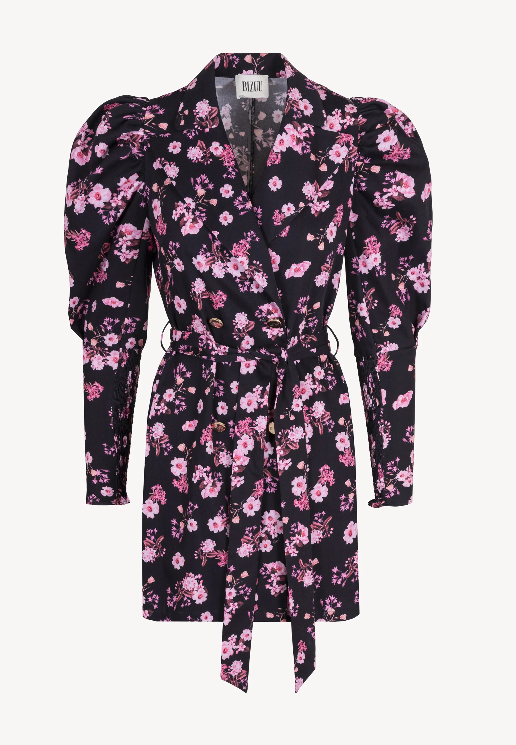 Czarna sukienka mini w kwiatowy print GEORGINA - Image 3