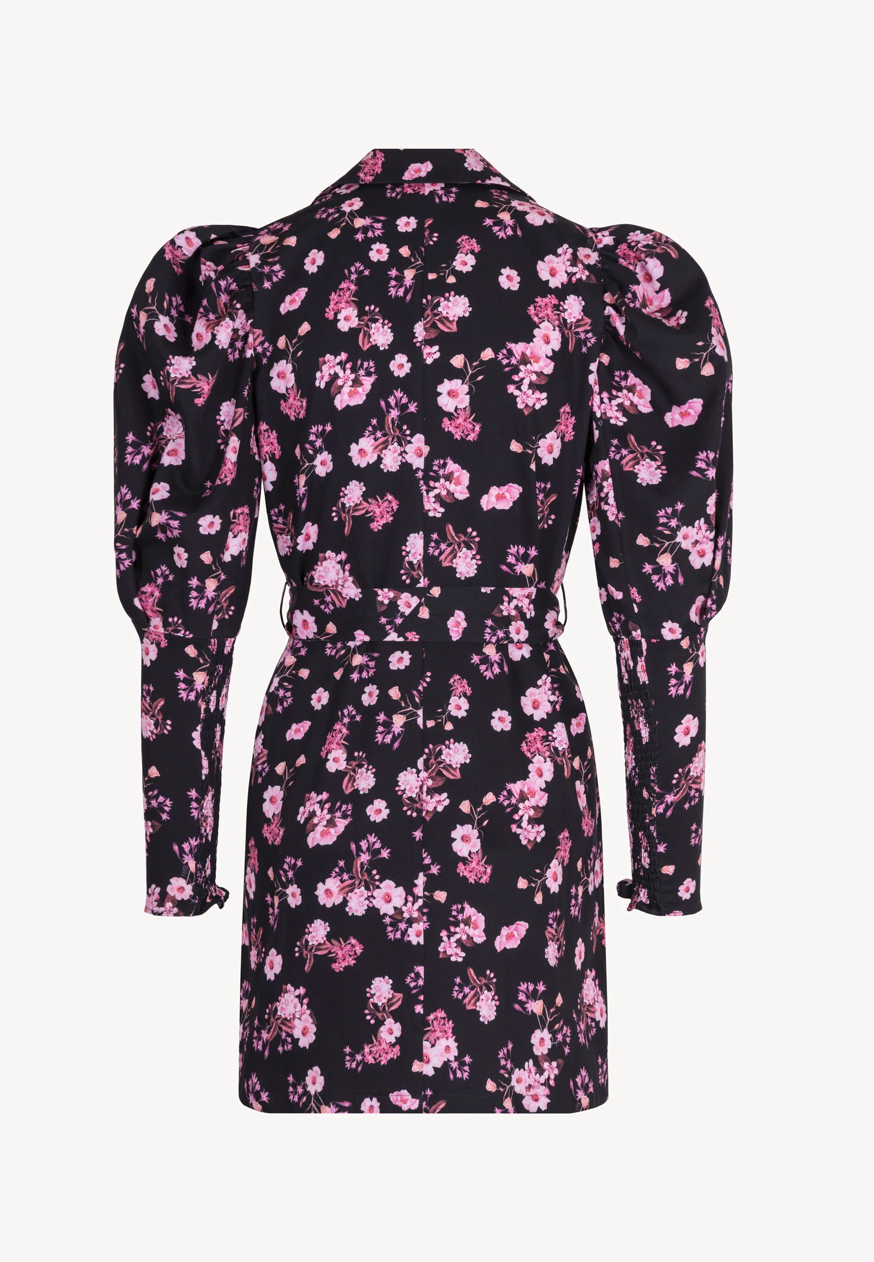 Czarna sukienka mini w kwiatowy print GEORGINA - Image 4