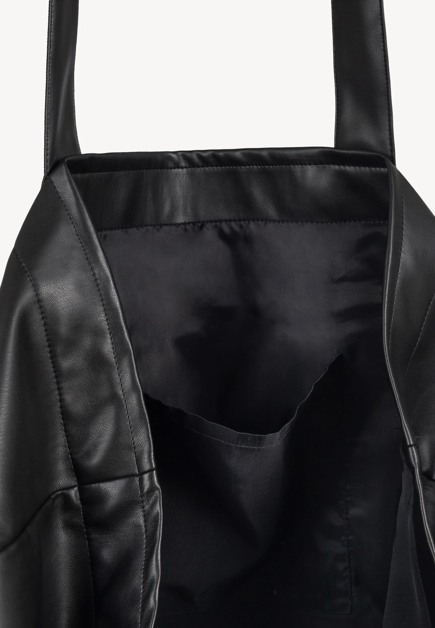 Czarna torba shopper z lampasem logowanym LETHA - Image 6