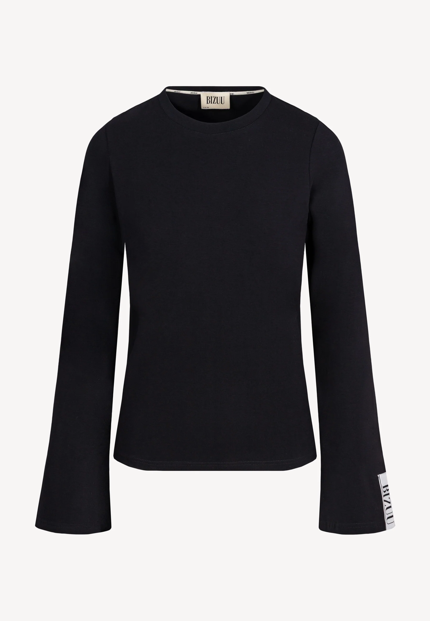 Czarny longsleeve z rozszerzonym rękawem BELUNNA - Image 3