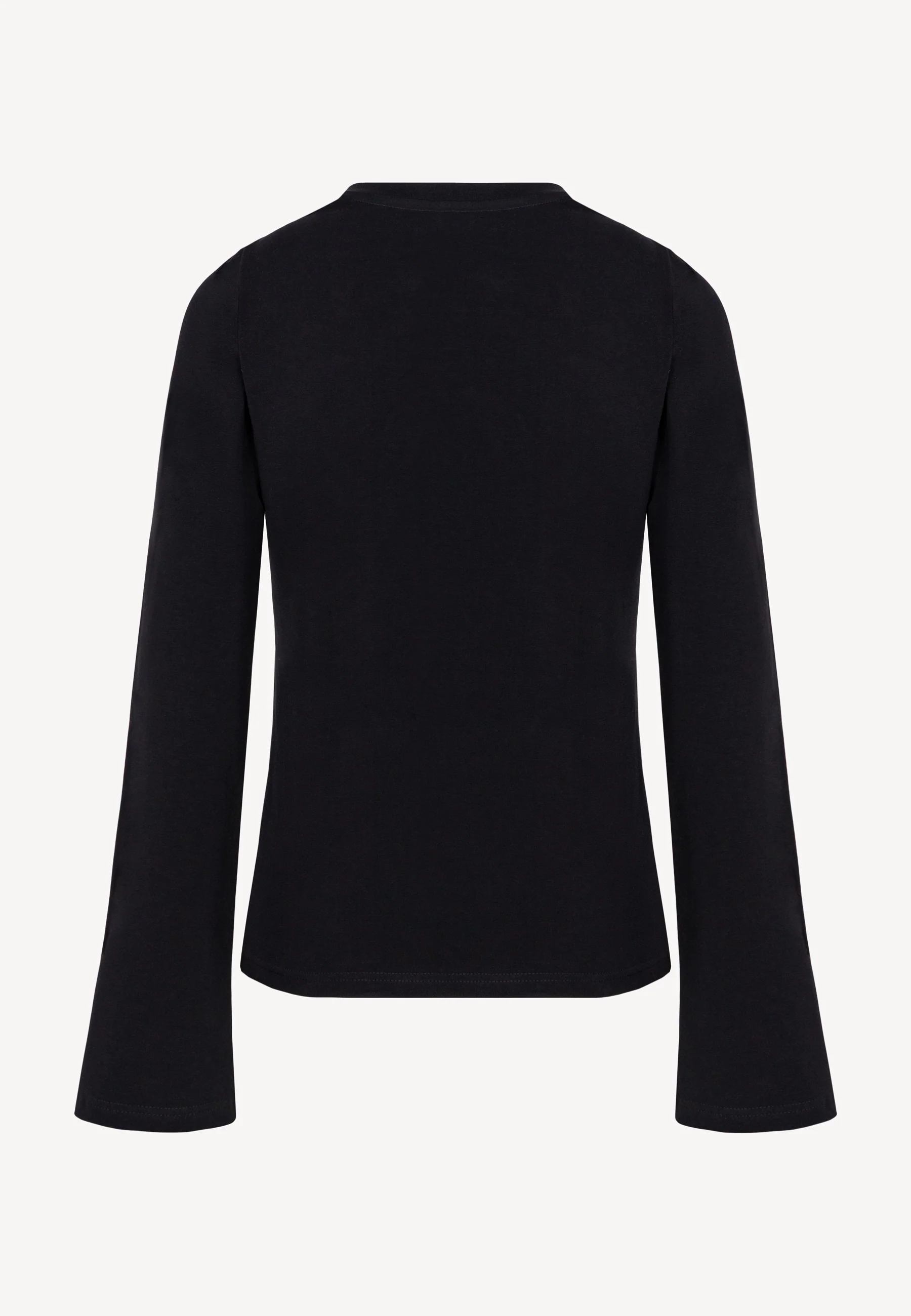 Czarny longsleeve z rozszerzonym rękawem BELUNNA - Image 4