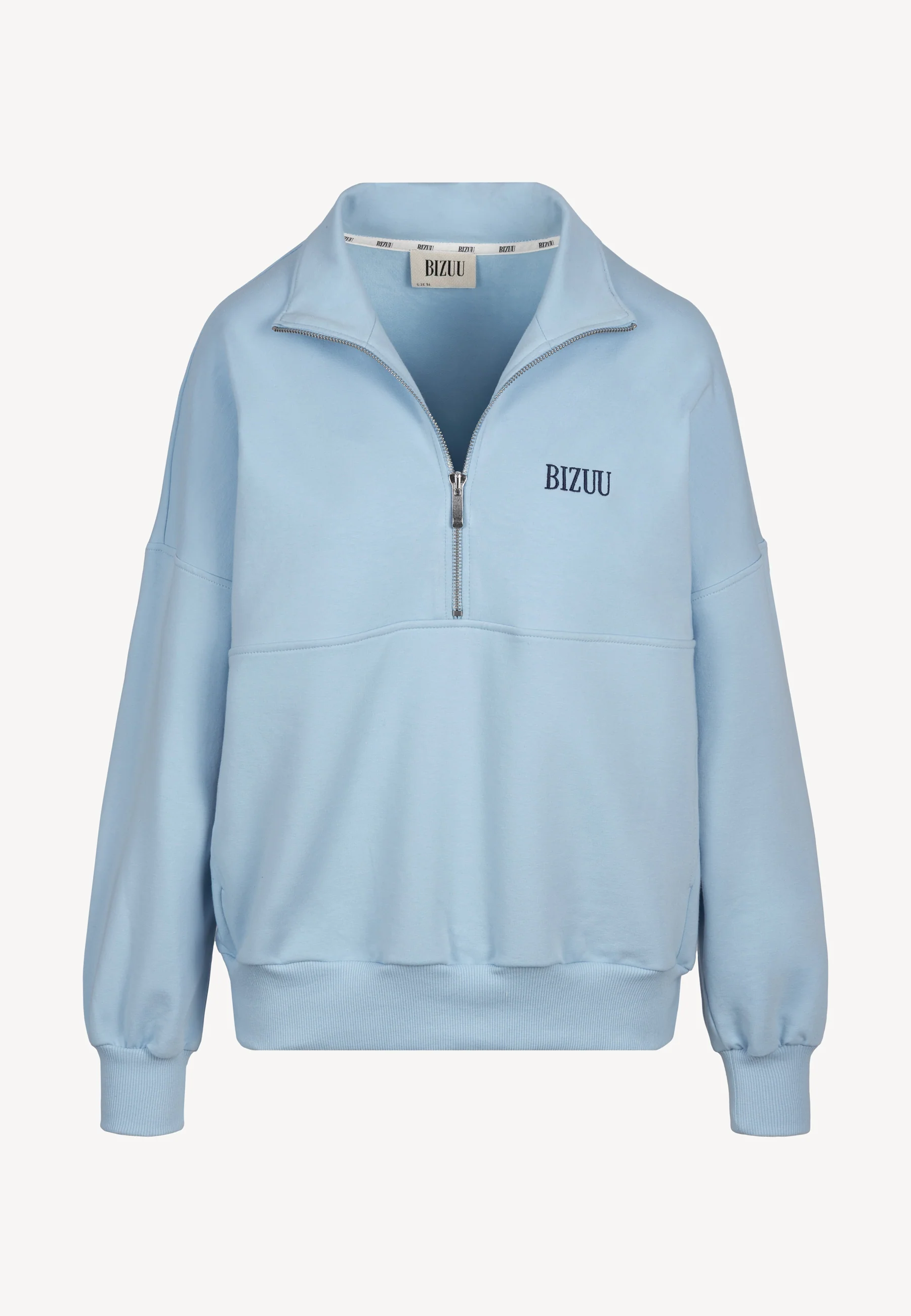 Dresowa bluza z logo i kołnierzem CHAMP błękitna - Image 3