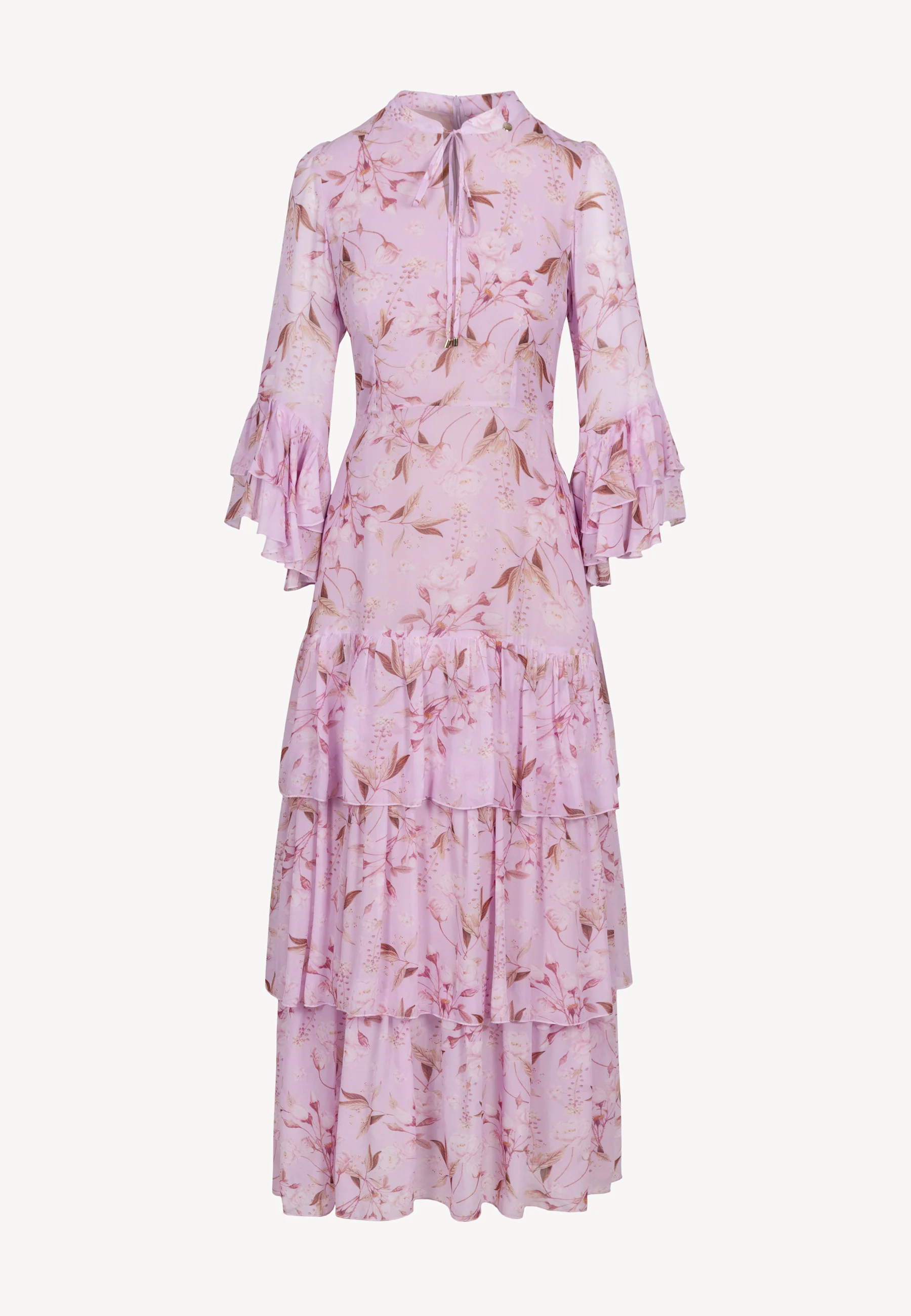 Fioletowa sukienka maxi w autorski print MASSI - Image 3