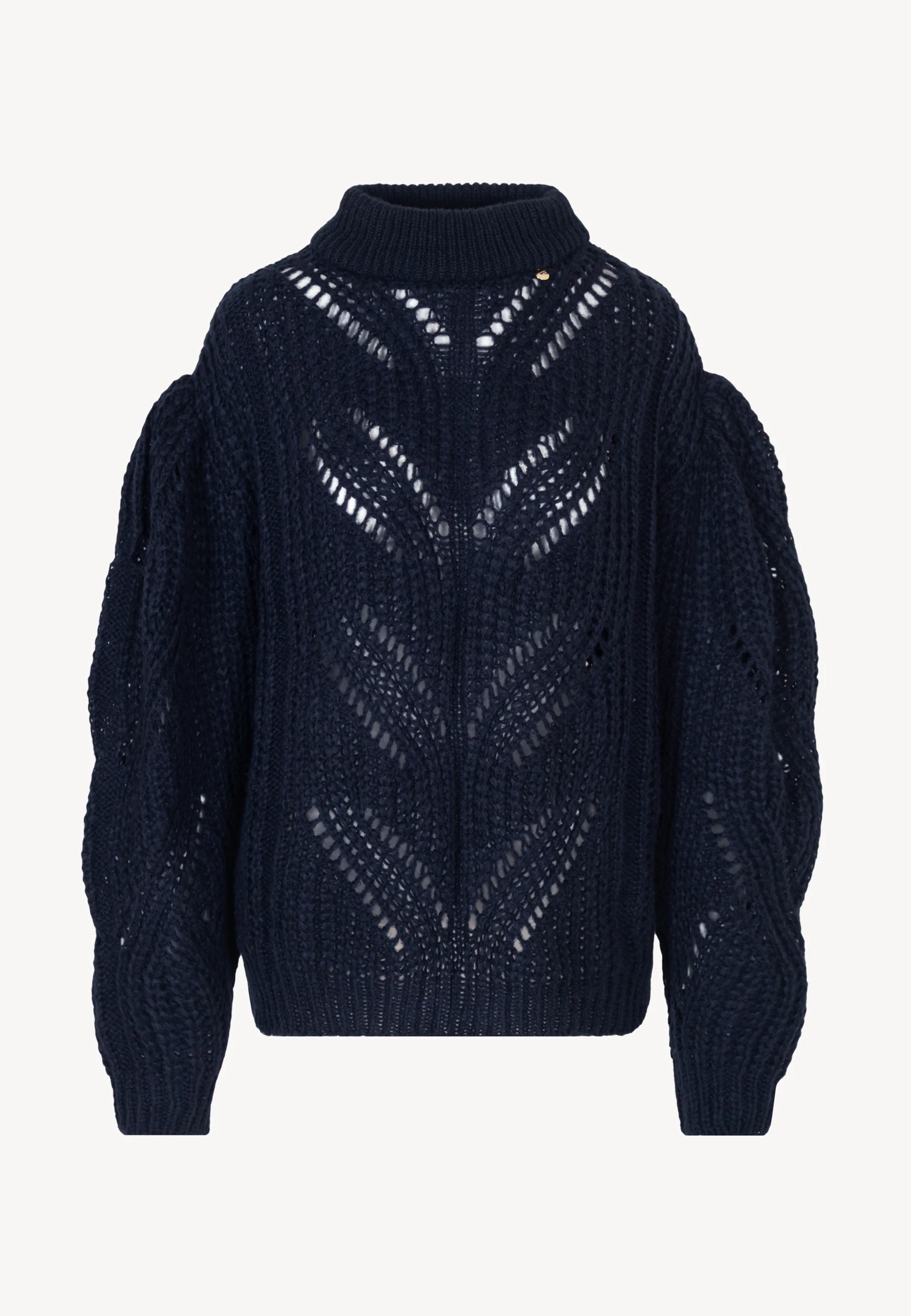 Granatowy sweter ażurowy oversize ROSSO - Image 3
