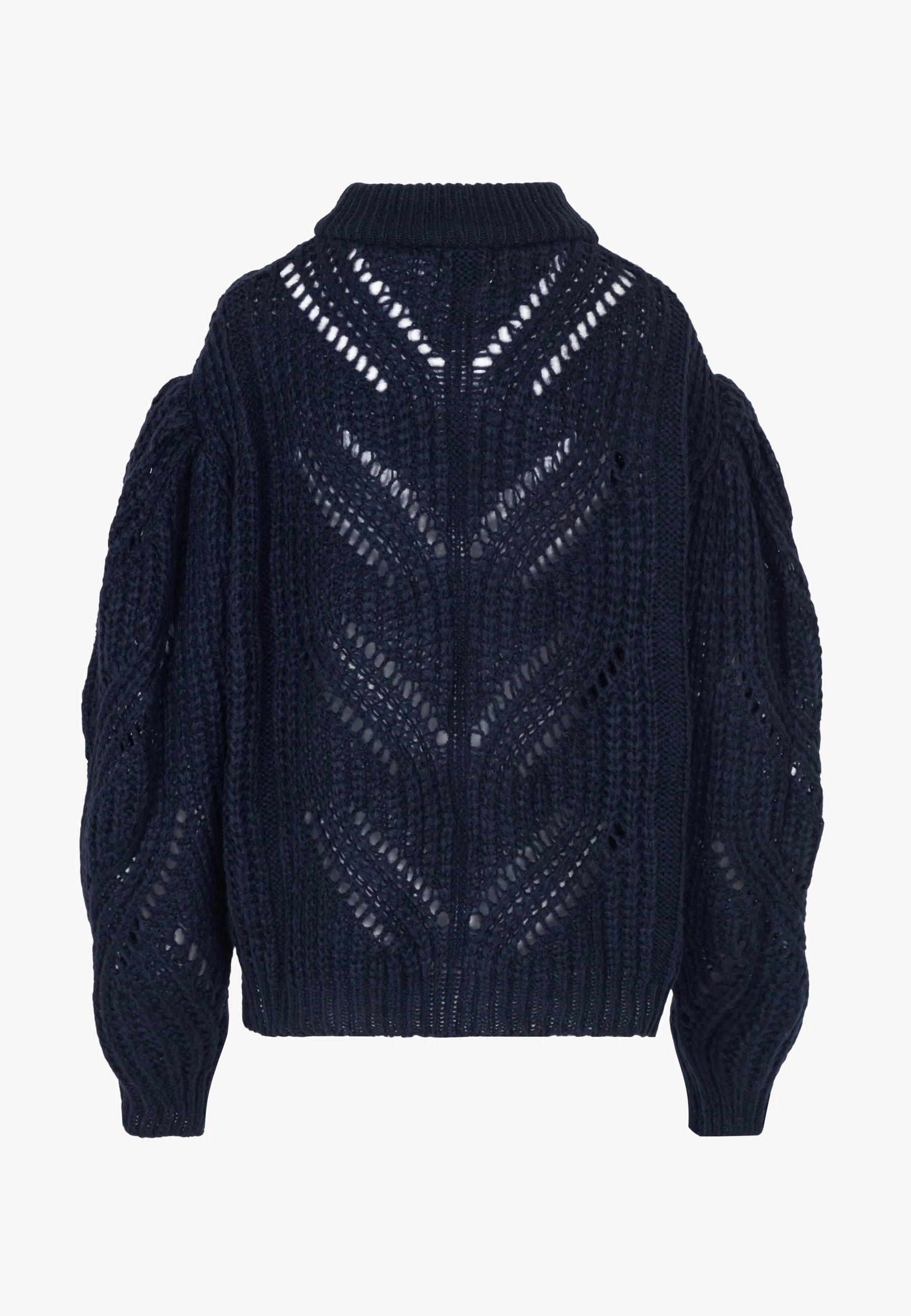 Granatowy sweter ażurowy oversize ROSSO - Image 4