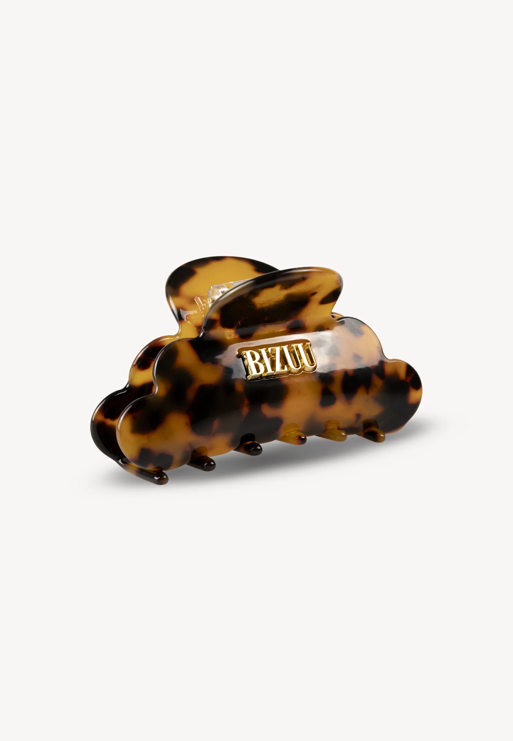 Klamra do włosów ze złotym logowaniem RAMLLA brązowa - Image 3