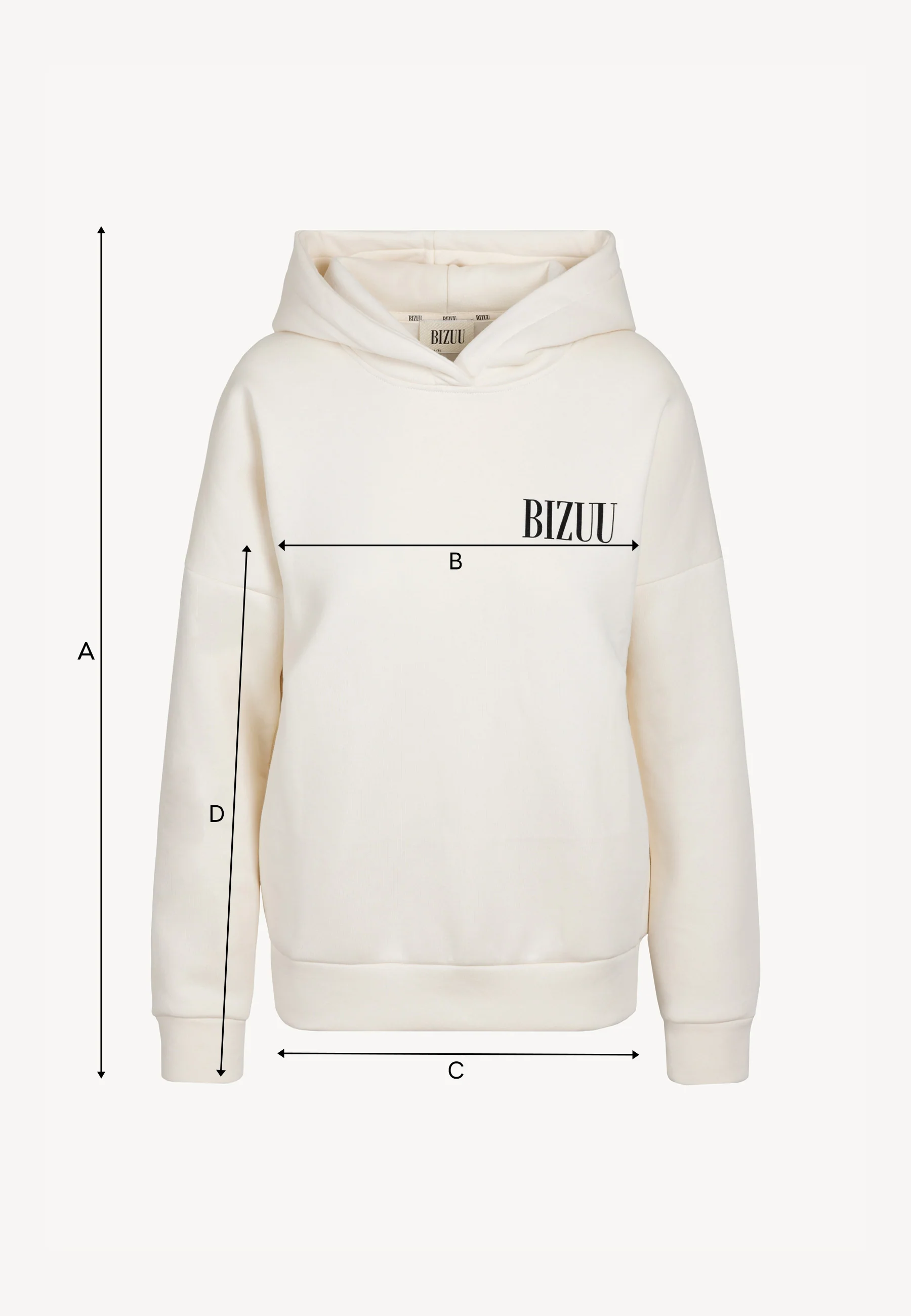 Kremowa bluza oversize z kapturem LINDA - Image 7