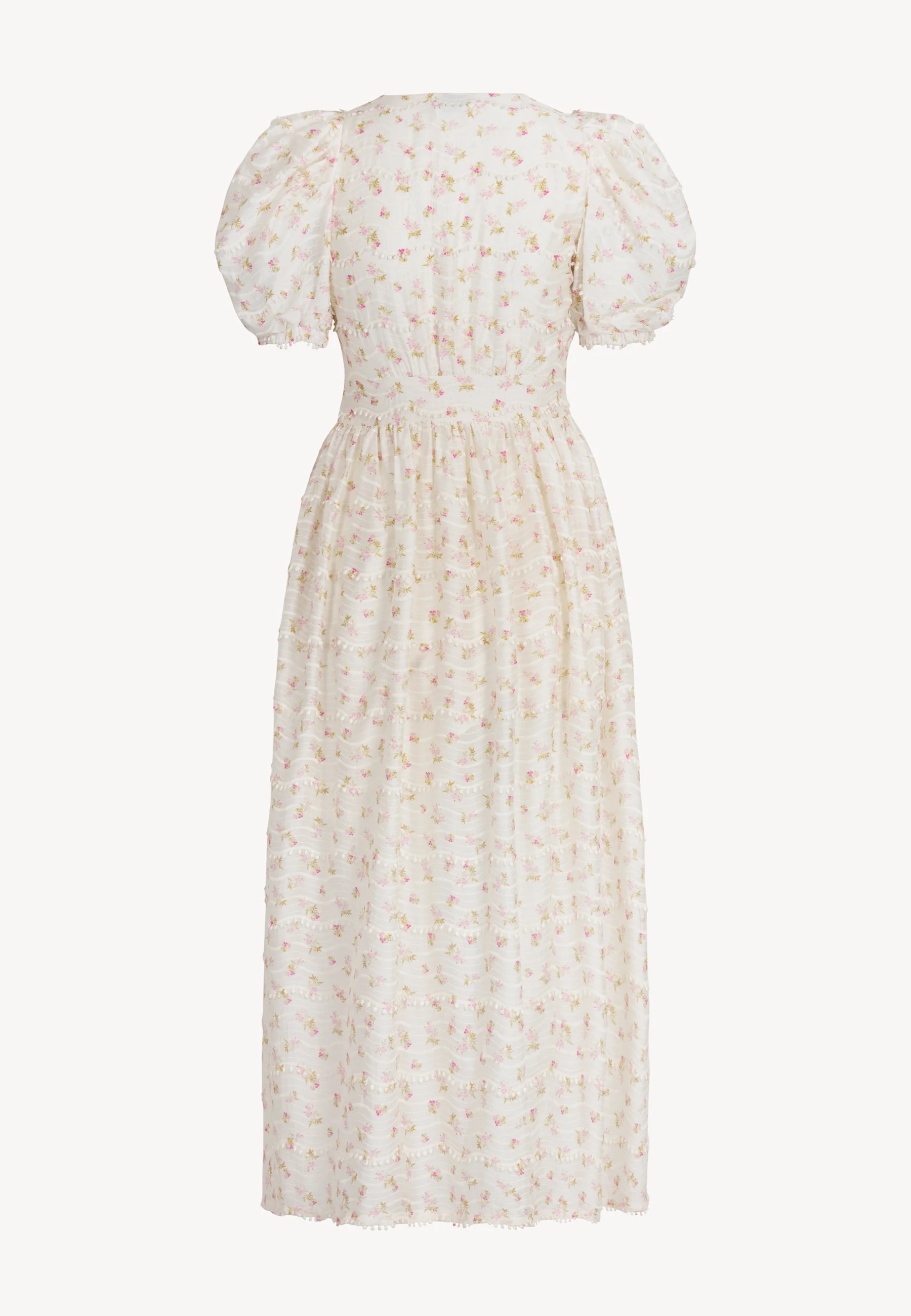 Kremowa sukienka maxi w autorski print FIFFI - Image 4