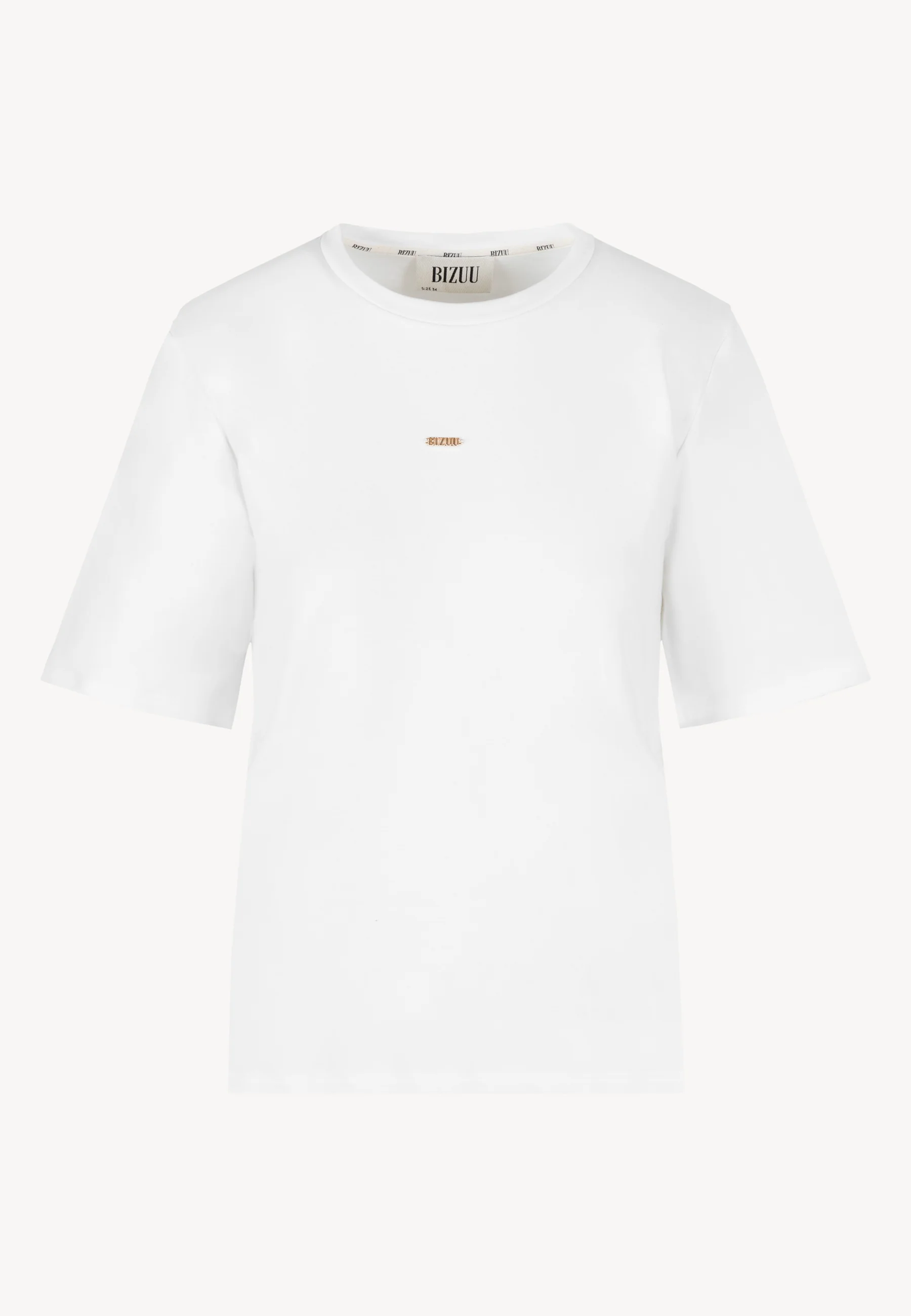 Kremowy T-shirt damski z poduszkami MELISA - Image 3