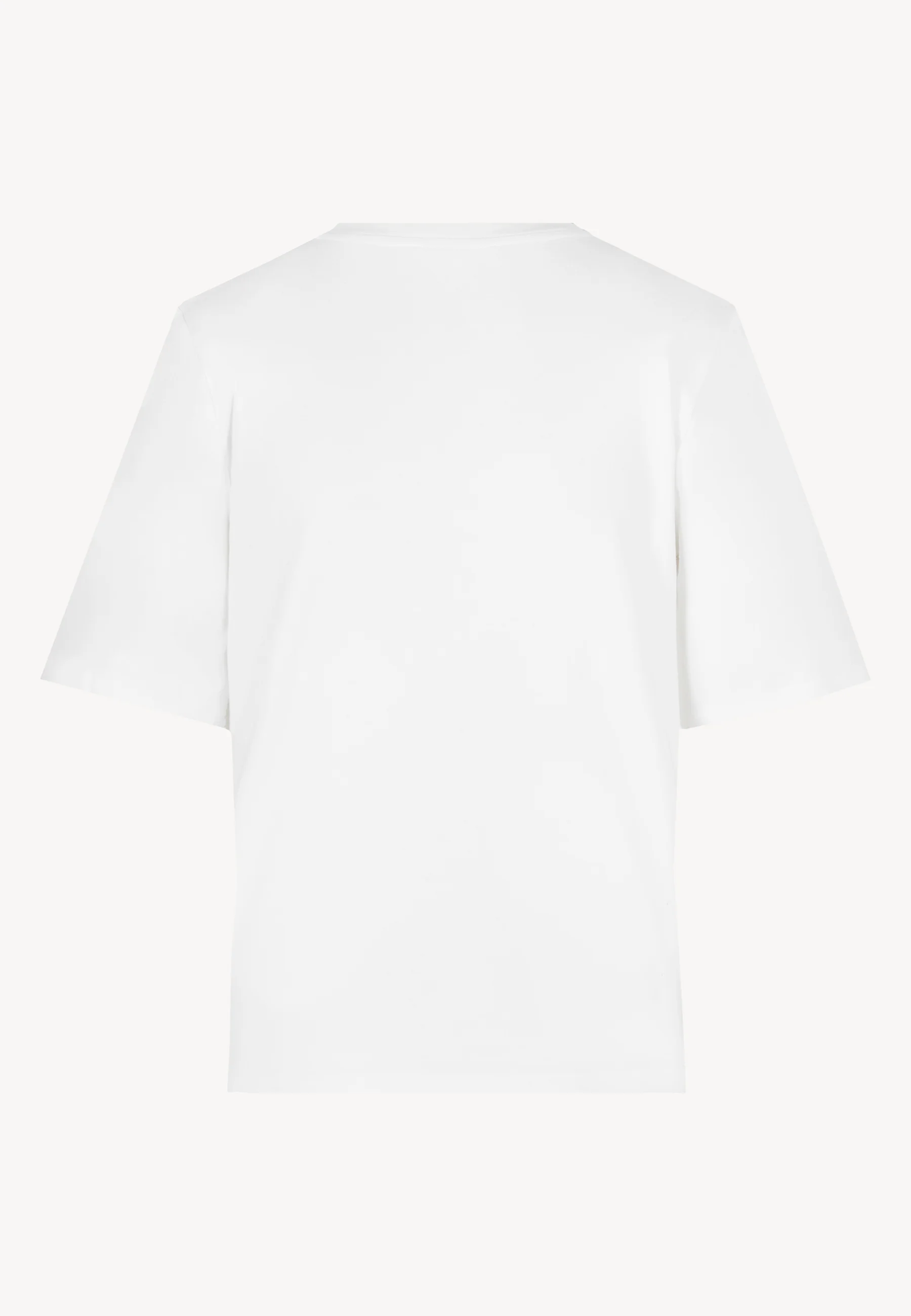 Kremowy T-shirt damski z poduszkami MELISA - Image 4
