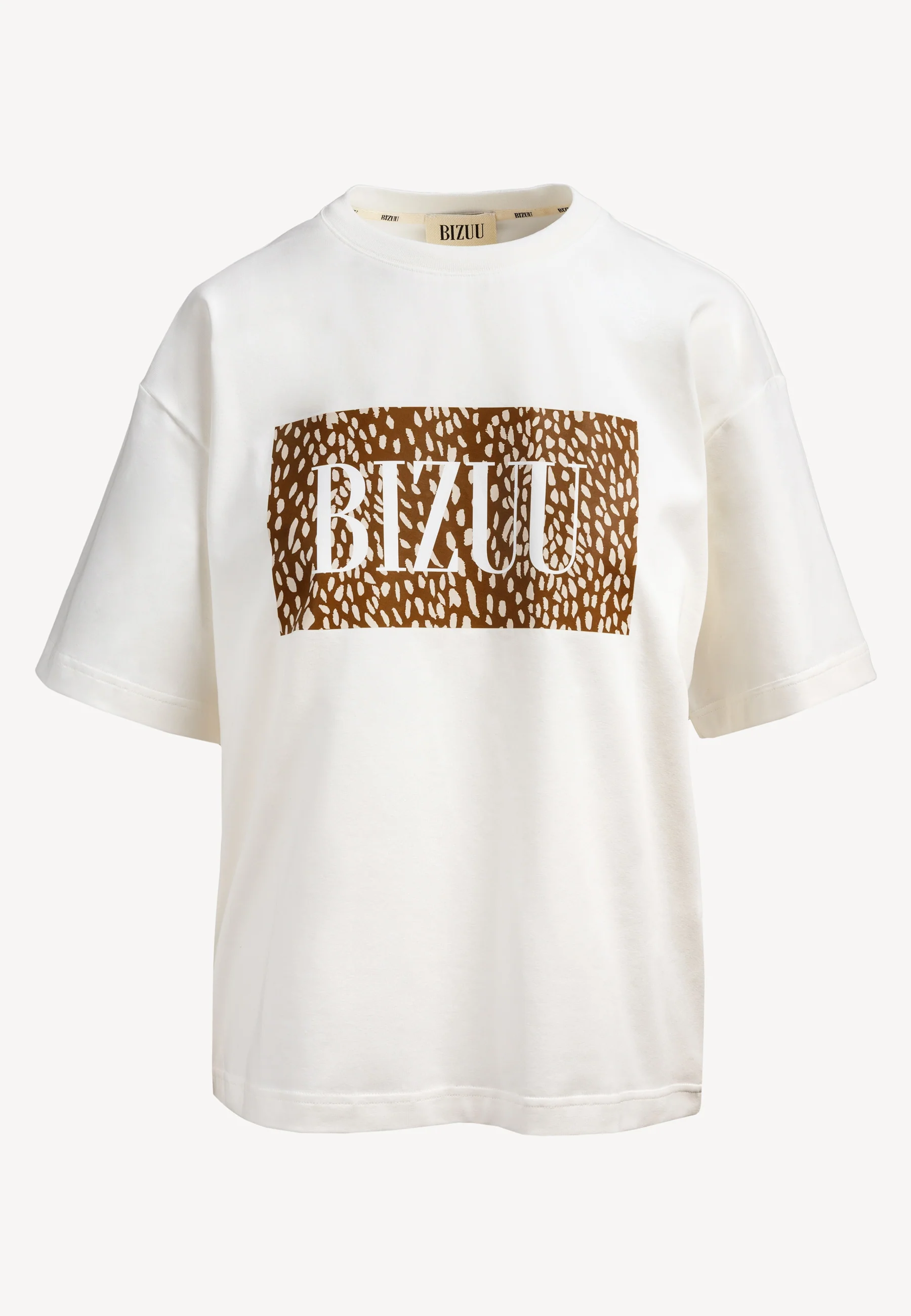 Kremowy T-shirt oversize z logo SIME - Image 3