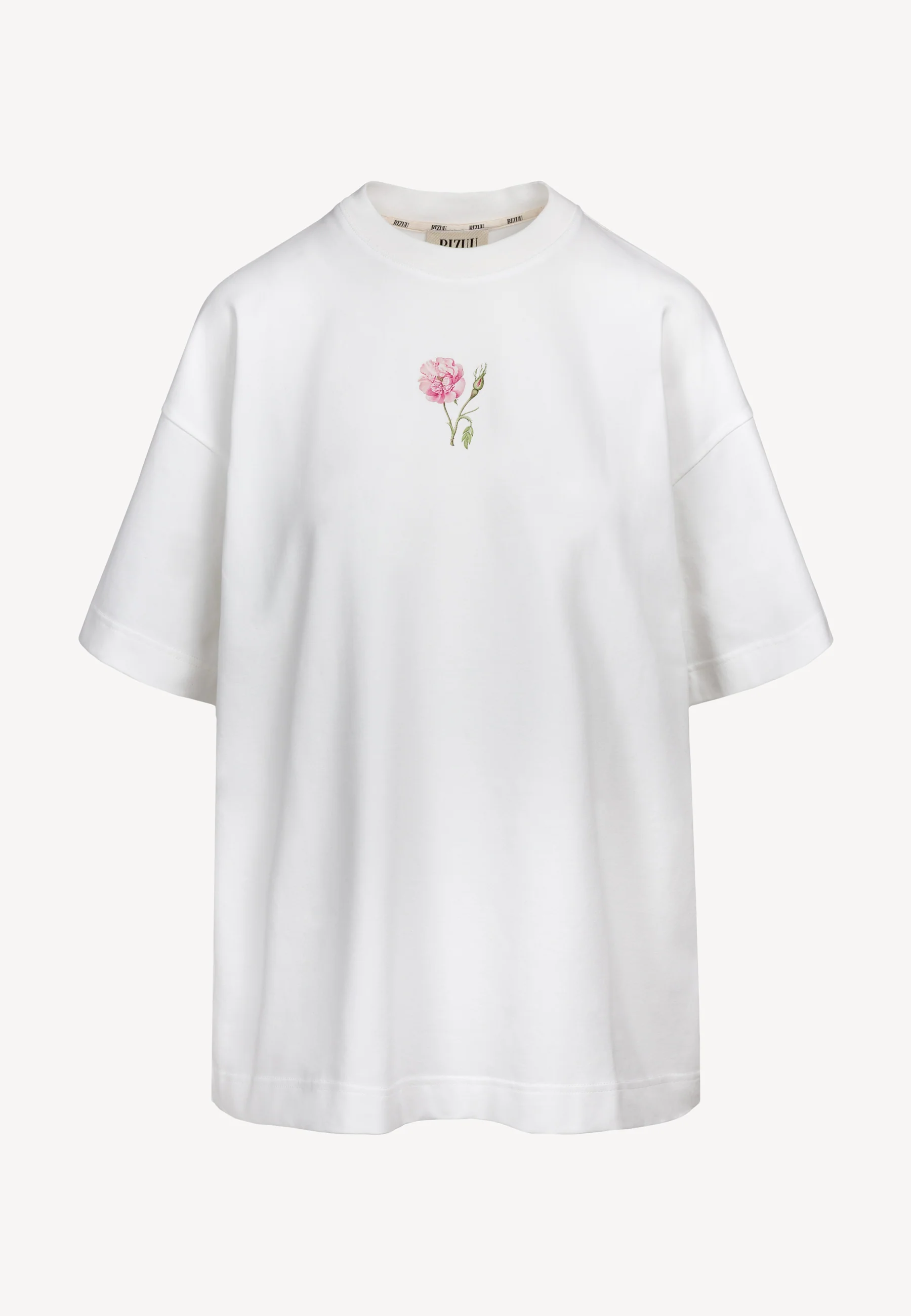 Kremowy T-shirt oversize z nadrukiem na plecach RIONA - Image 3