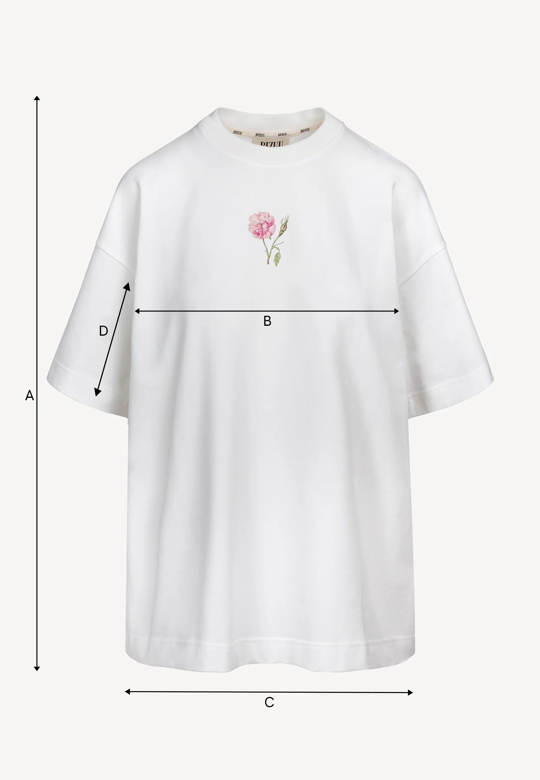 Kremowy T-shirt oversize z nadrukiem na plecach RIONA - Image 9
