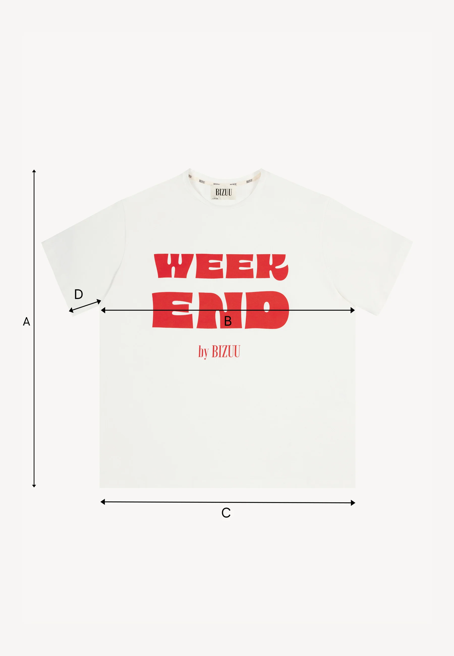 Kremowy T-shirt oversize z nadrukiem RALZA - Image 6