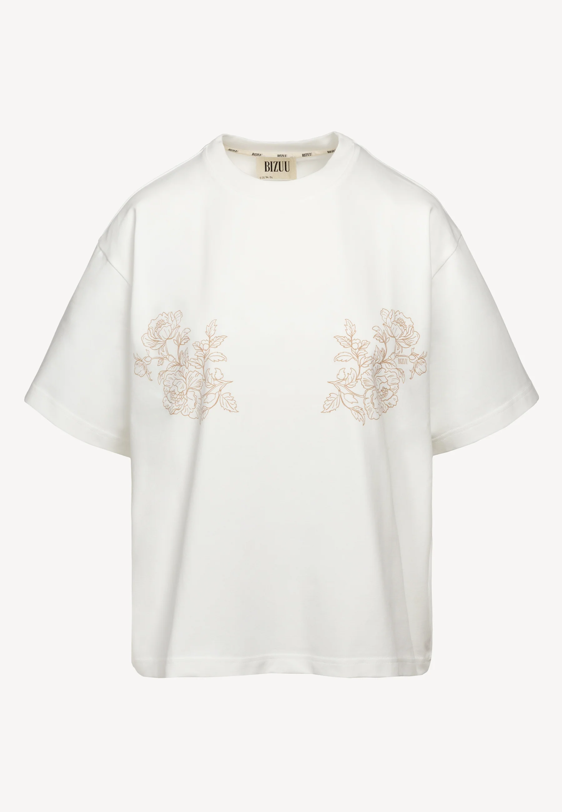 Kremowy T-shirt z autorską grafiką FANYA - Image 3