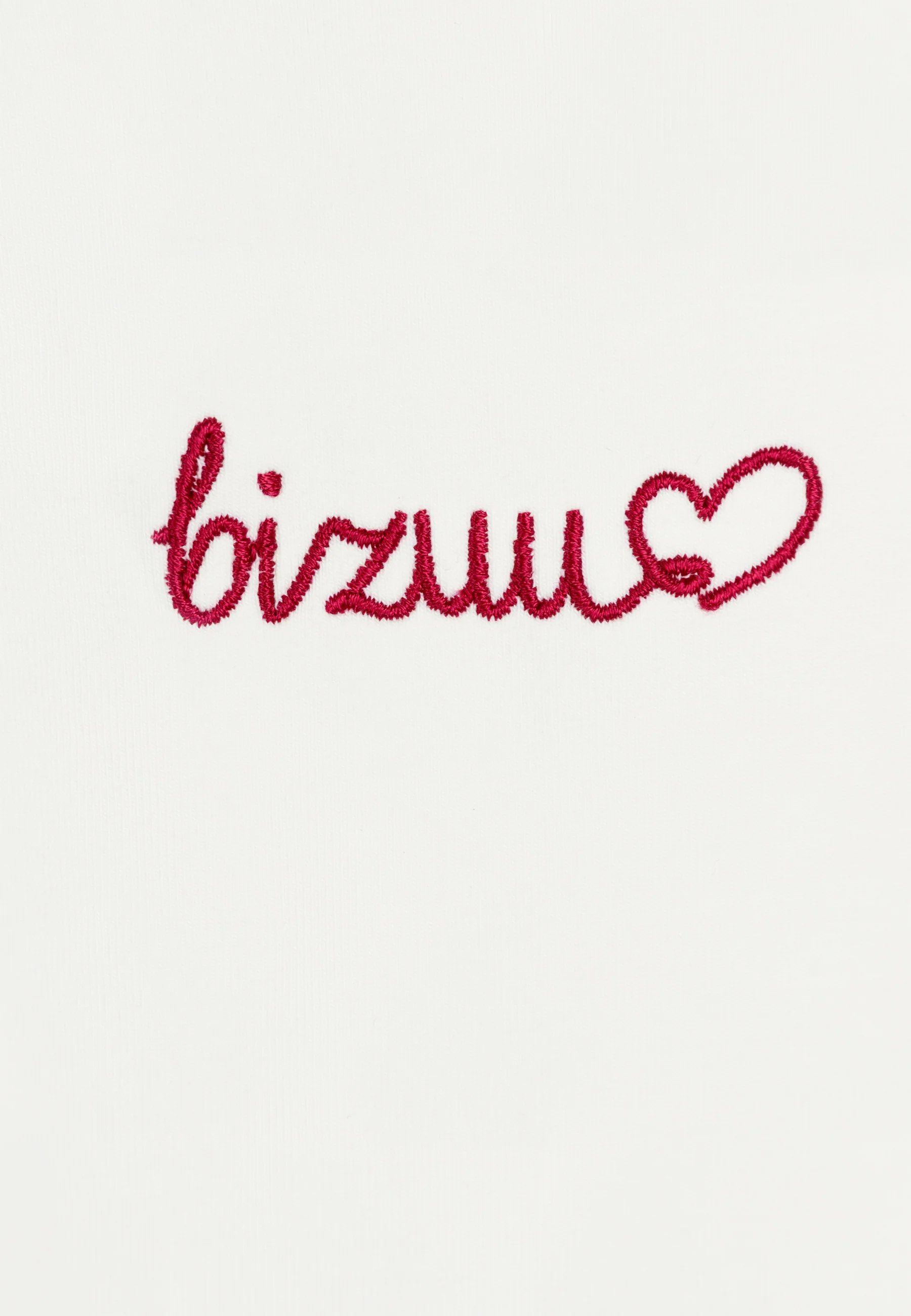 Kremowy t-shirt z haftem bizuu SEYA - Image 5