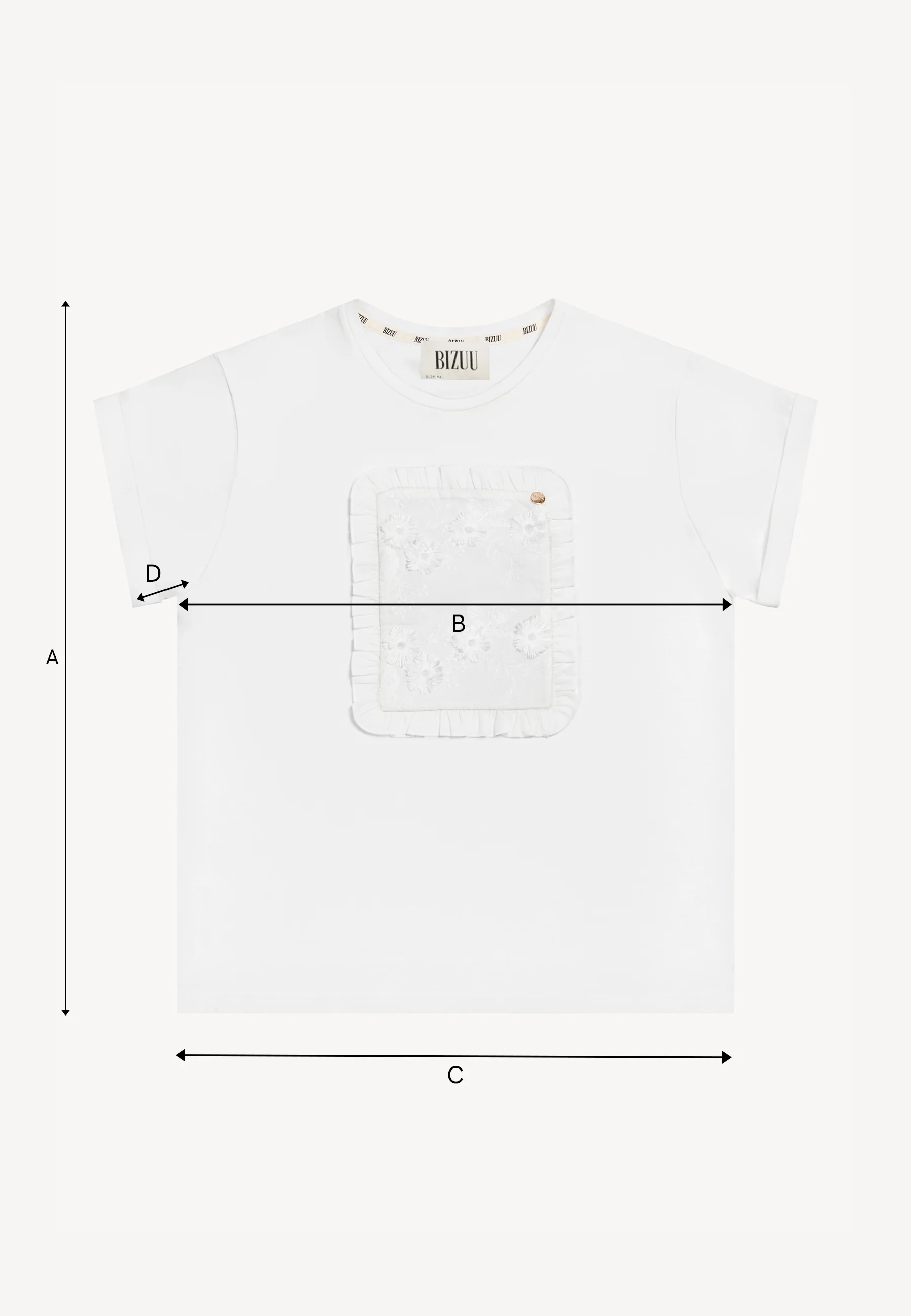 Kremowy T-shirt z haftowanymi kwiatami MIRADO - Image 8