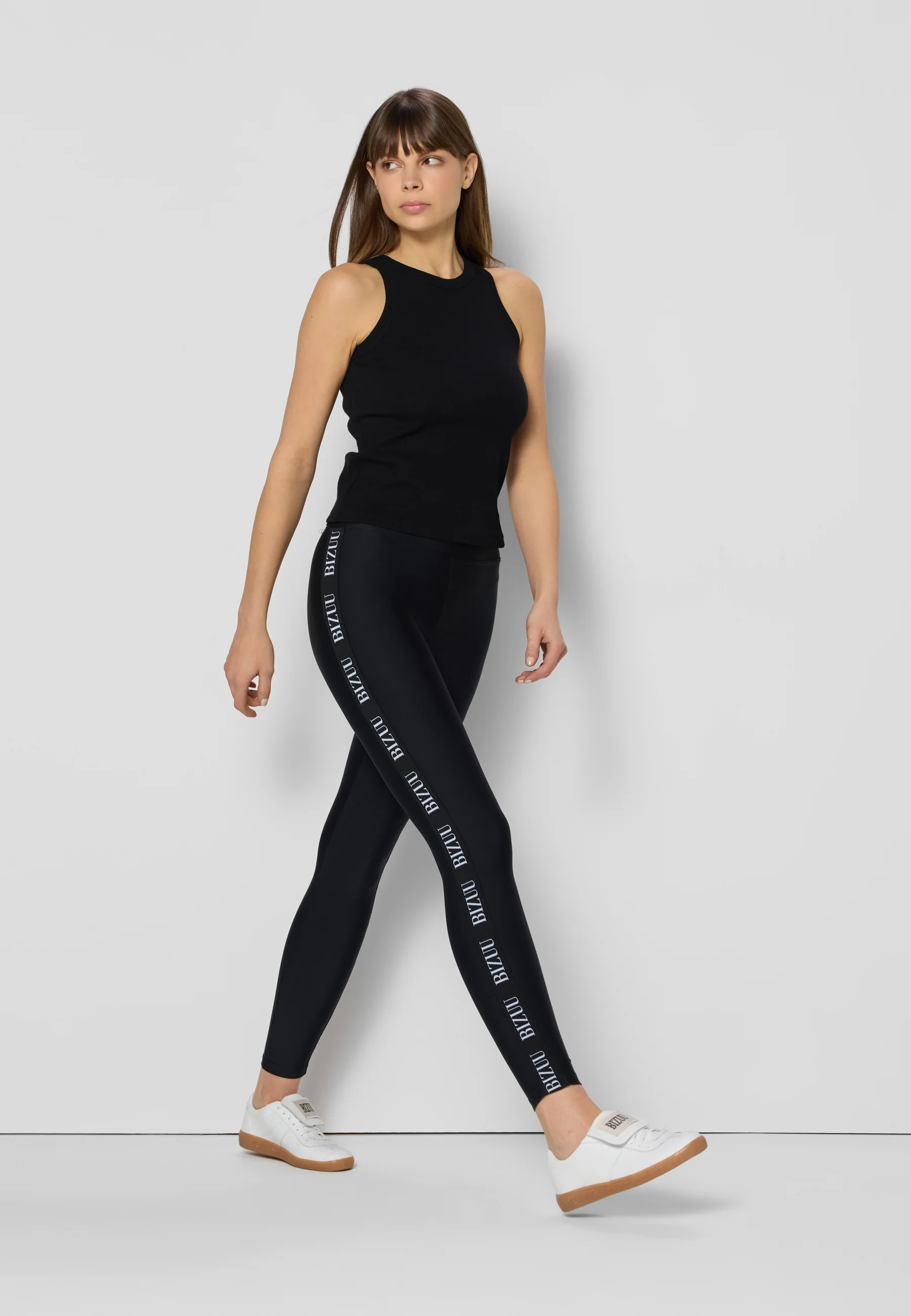 Legginsy z logowanymi lampasami LEANDRA czarny - Image 7