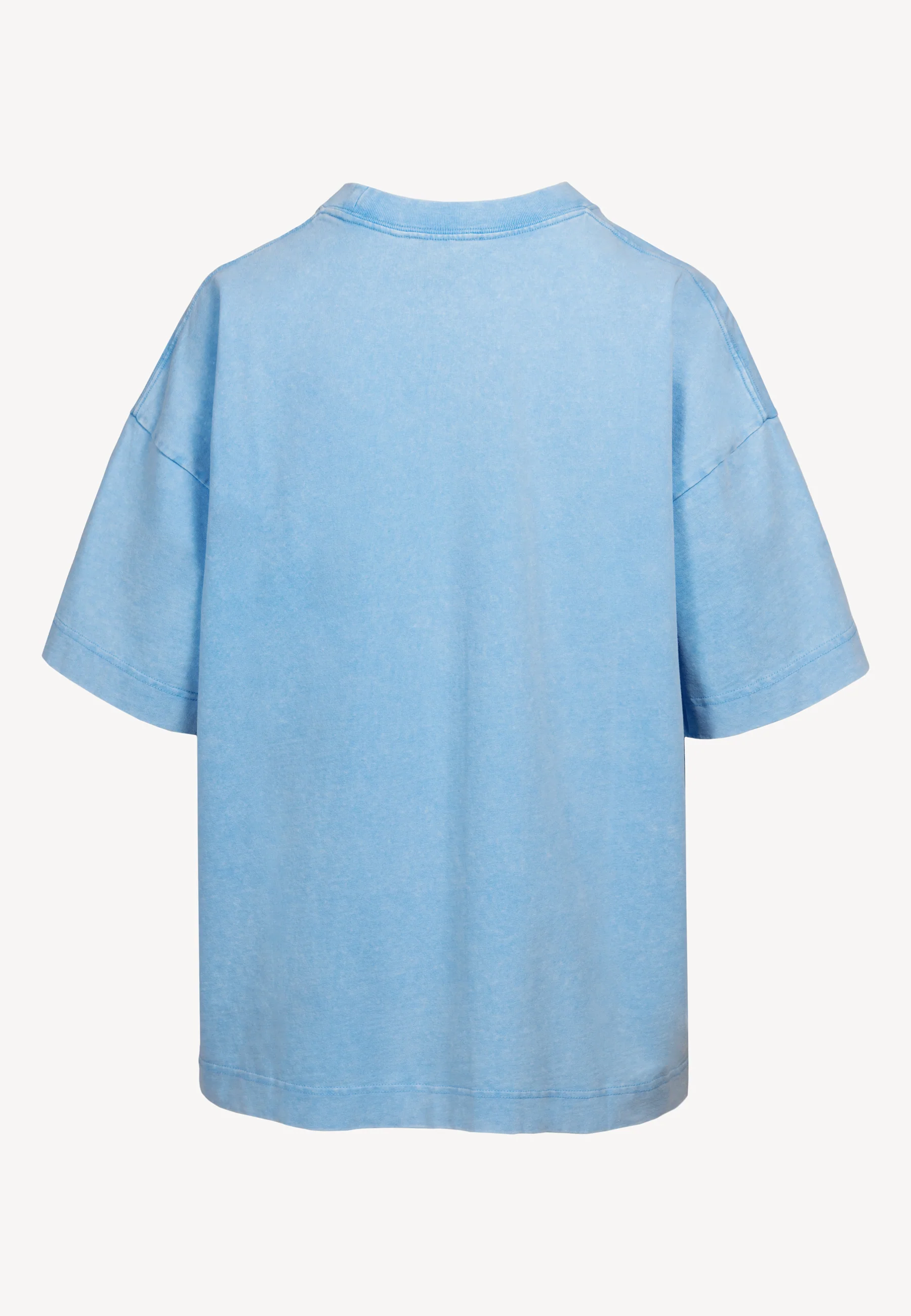 Niebieski T-shirt oversize z aplikacją PAPLYS - Image 3