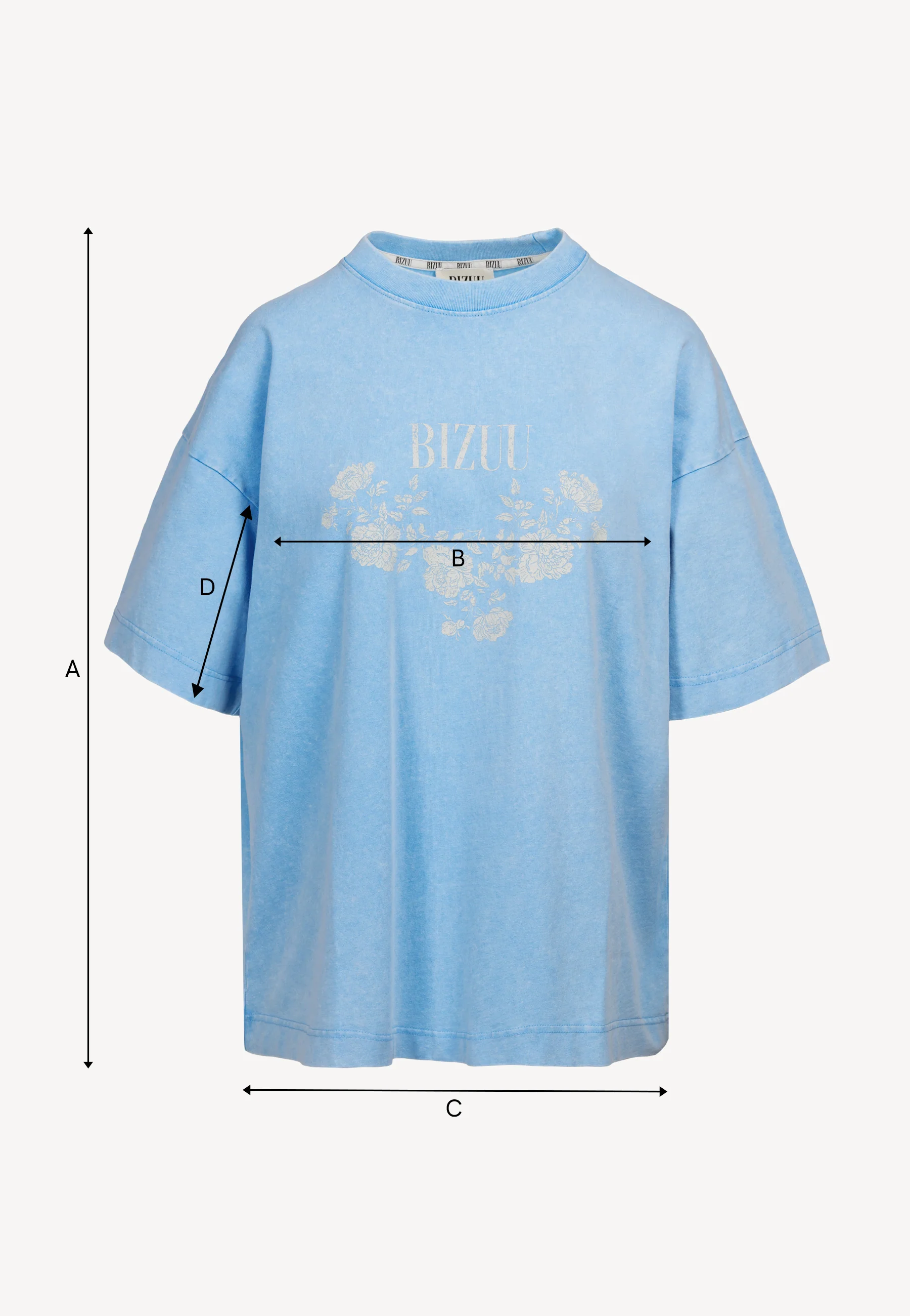 Niebieski T-shirt oversize z aplikacją PAPLYS - Image 5