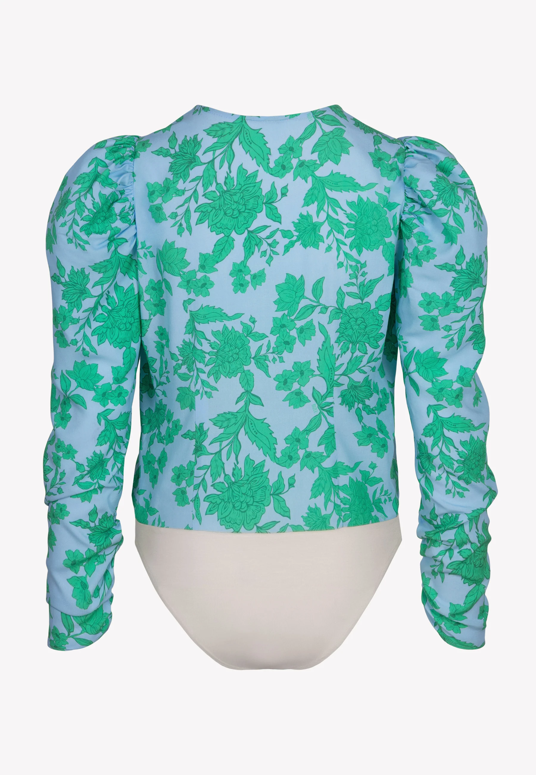 Niebieskie kopertowe body w kwiaty ALIBA - Image 4