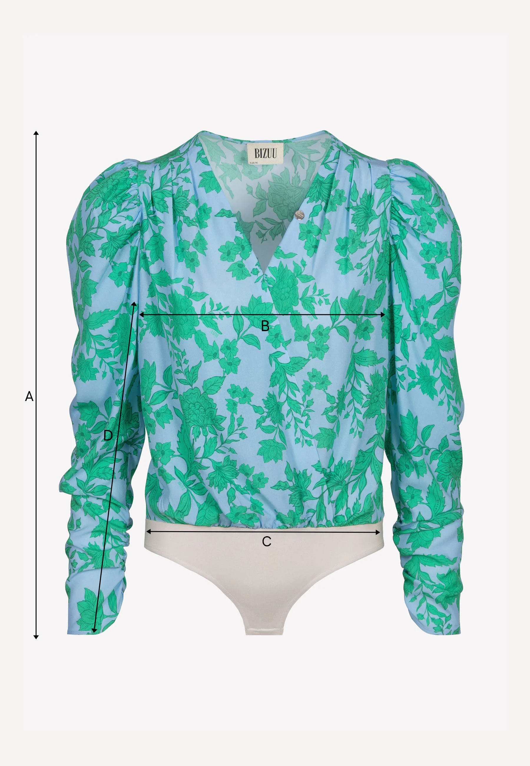 Niebieskie kopertowe body w kwiaty ALIBA - Image 8