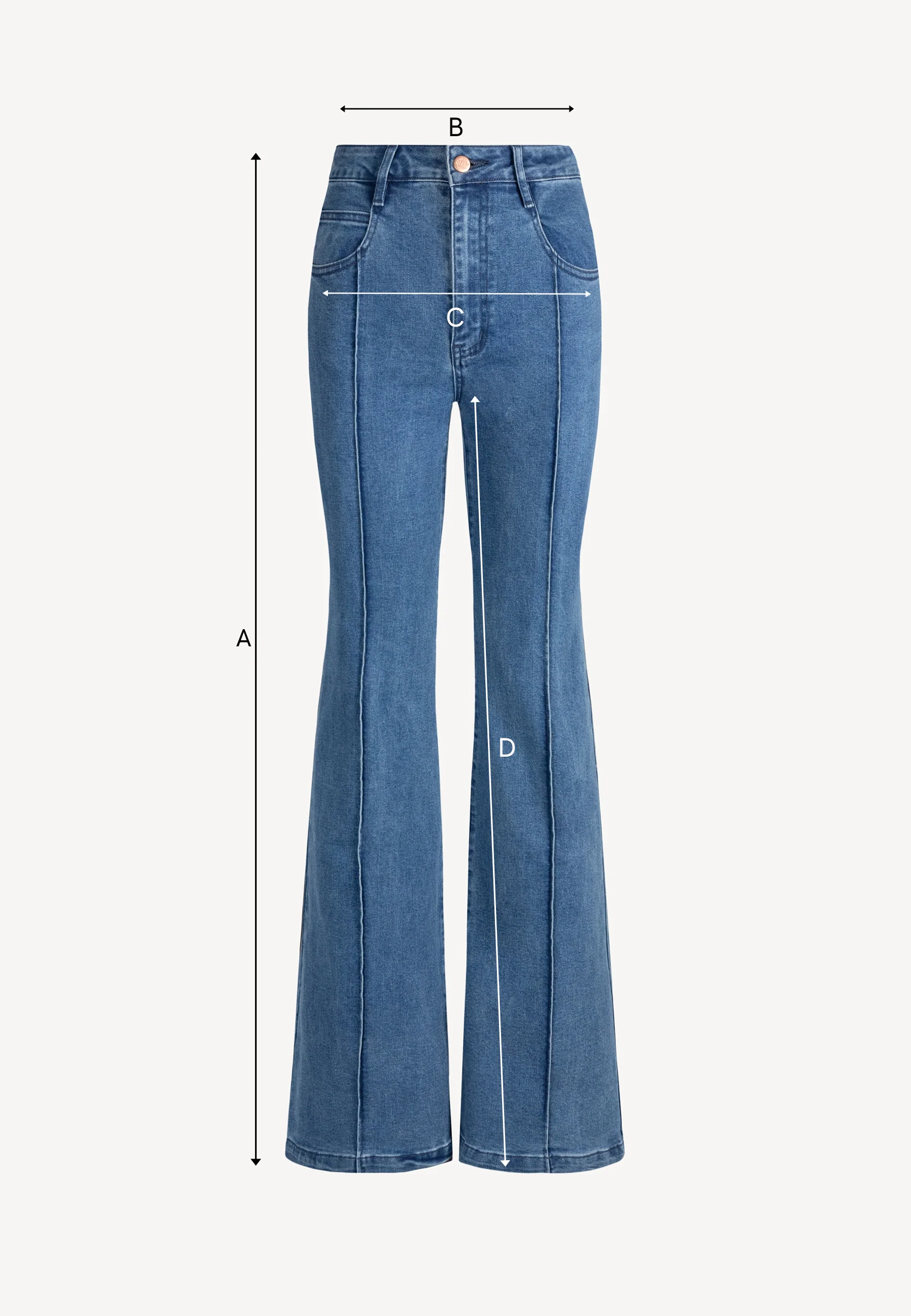 Niebieskie spodnie jeansowe flare BELINNA - Image 7